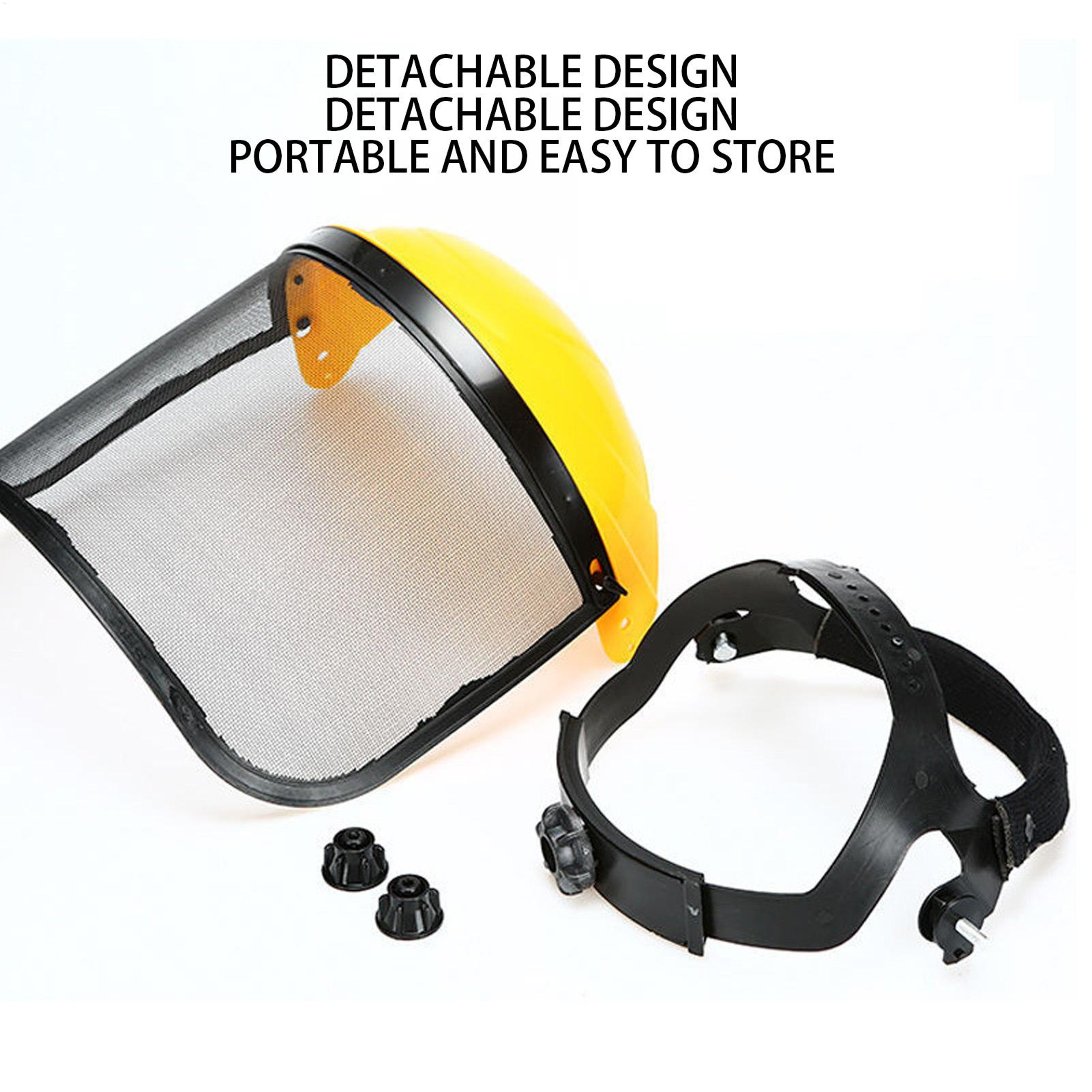 Adjustable Grass Trimmer Safety Helmet with Full Mesh Face Shield – view 4