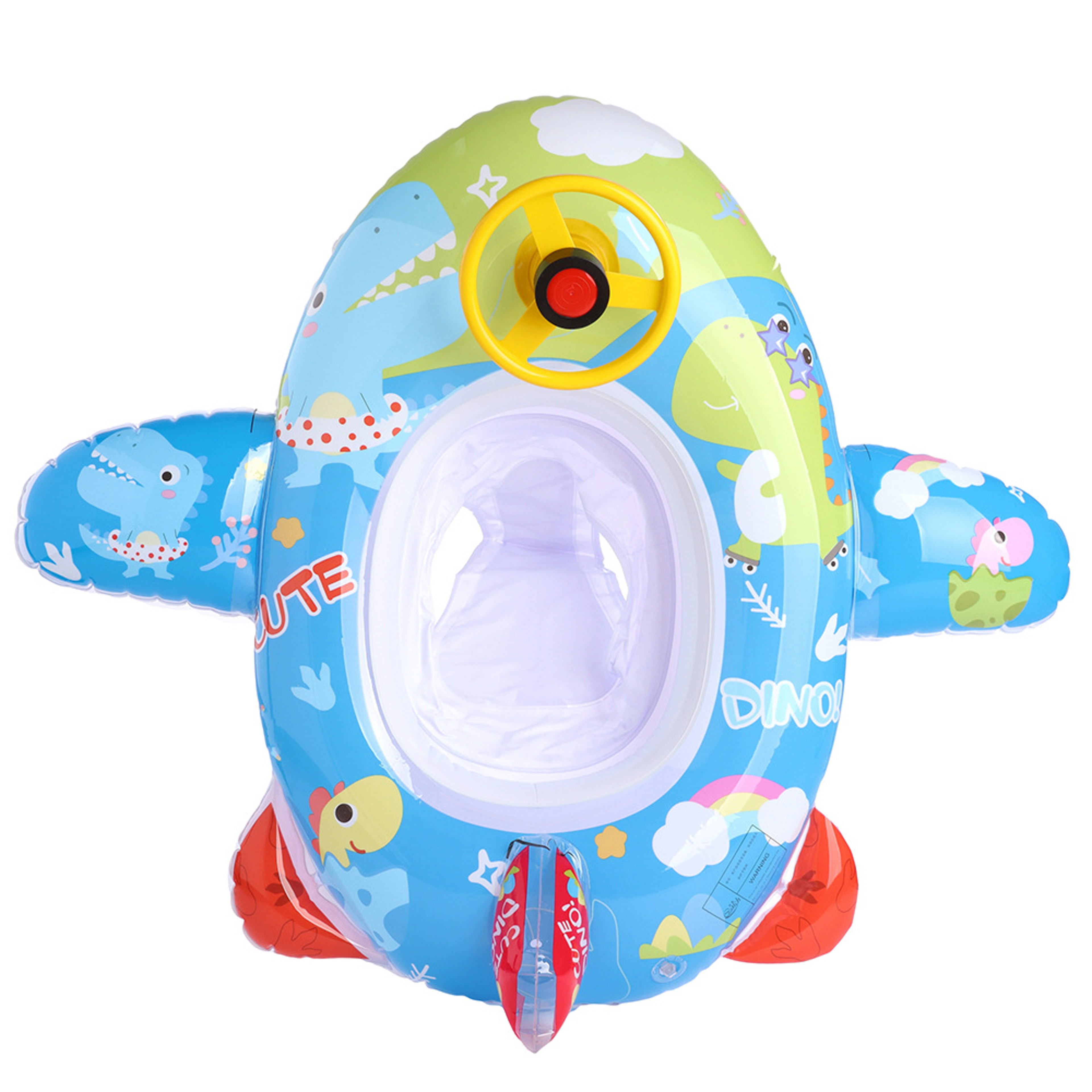 Baby Pool Float With Steering Wheel Horn Inflatable Swim Ring For Toddlers 1