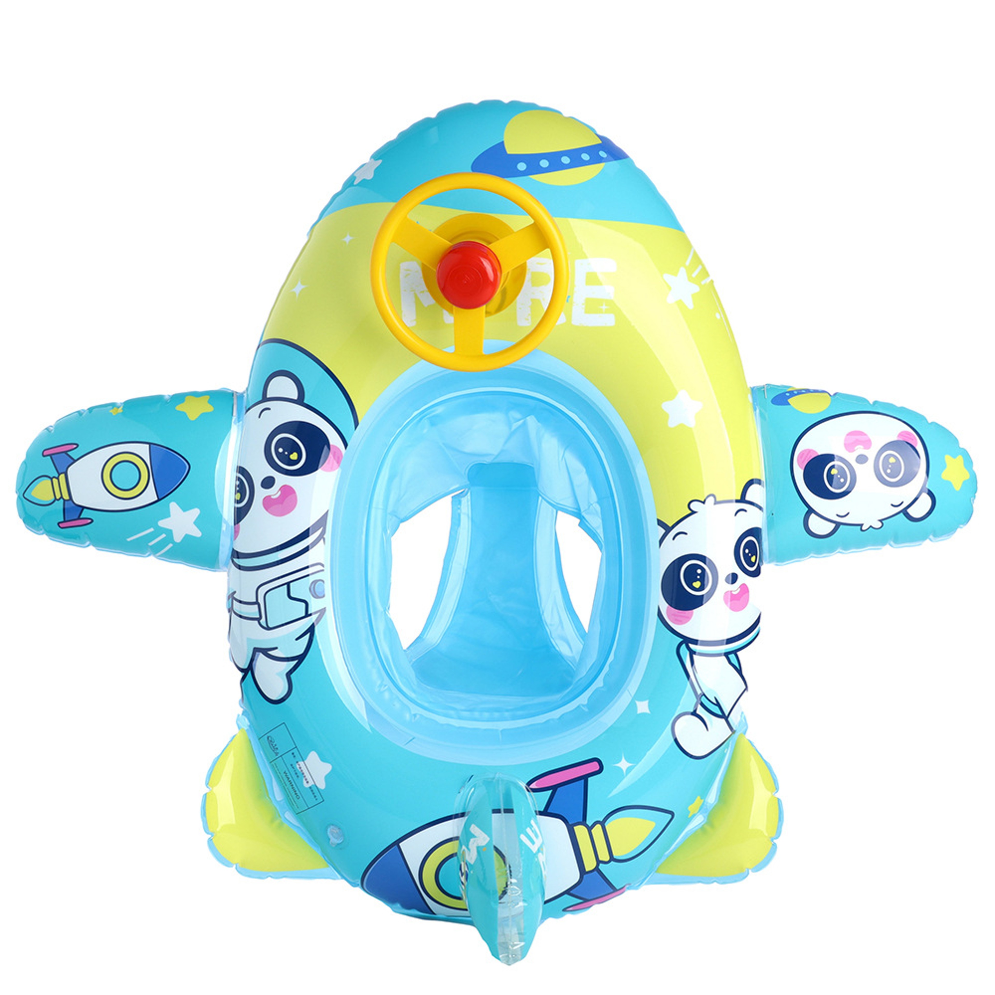 Baby Pool Float With Steering Wheel Horn Inflatable Swim Ring For Toddlers 4
