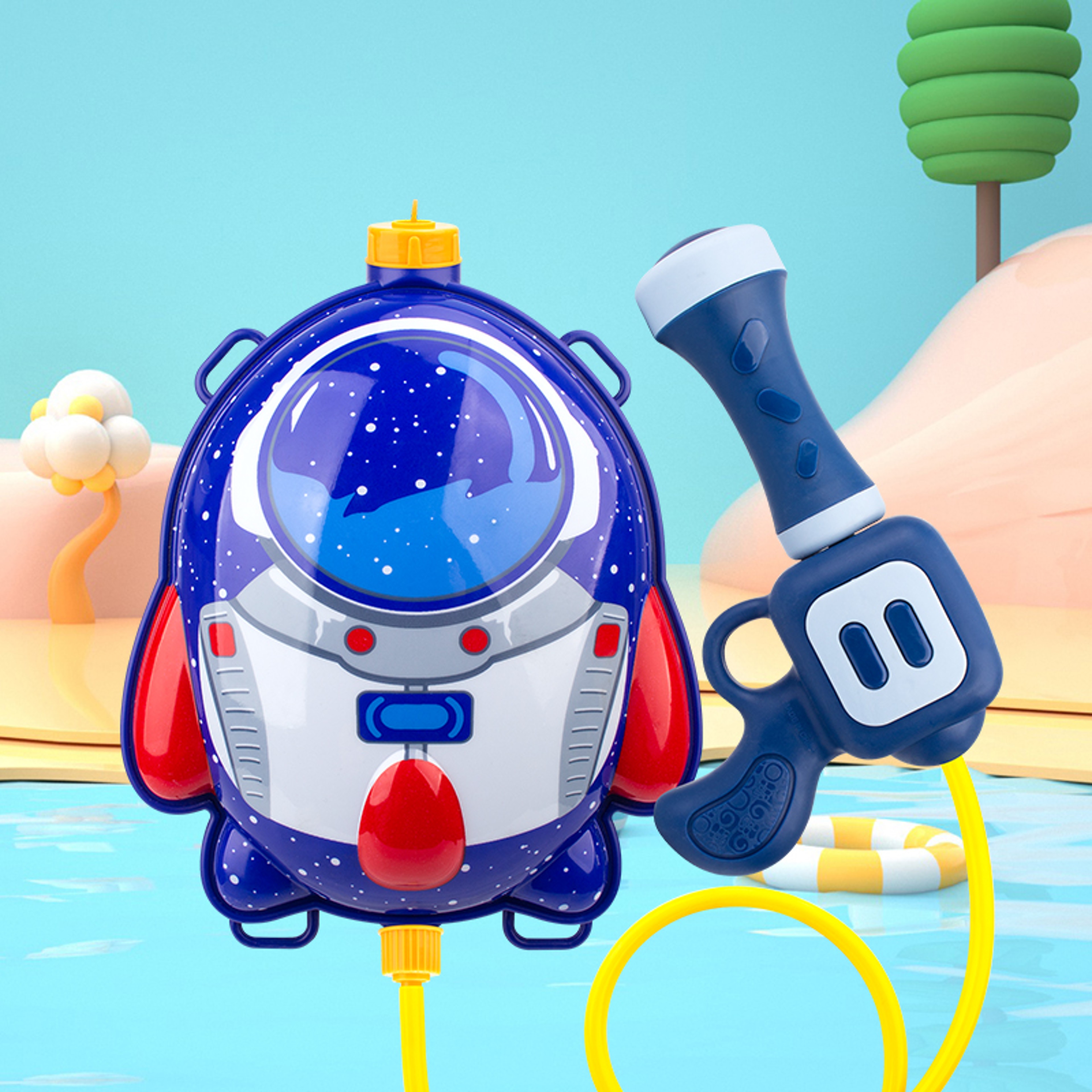 Kids Backpack Water Gun Summer Water Blaster For Beach Pool Outdoor Play 5