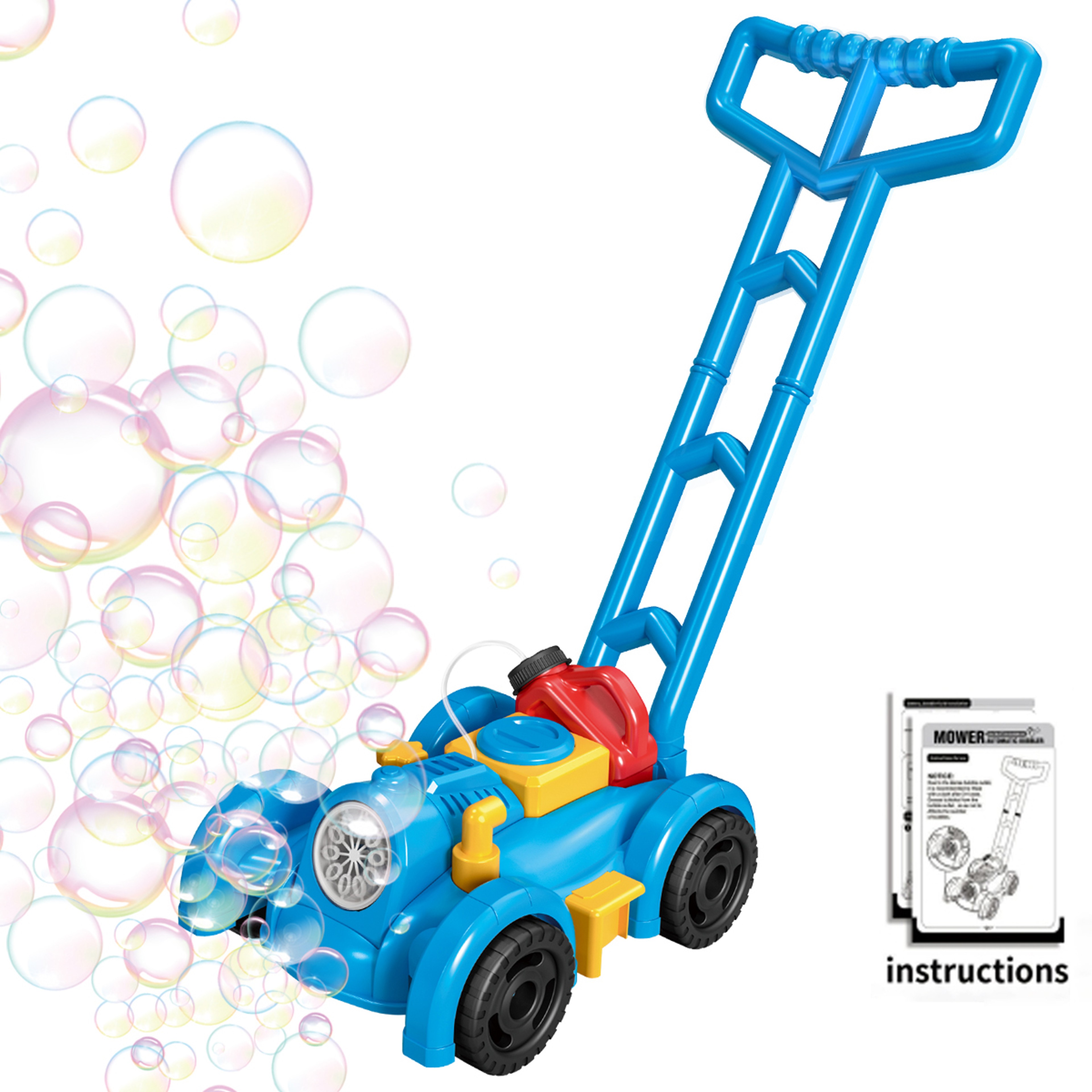 Kids Bubble Lawn Mower Outdoor Push Toy Bubble Blower for Toddlers – view 6