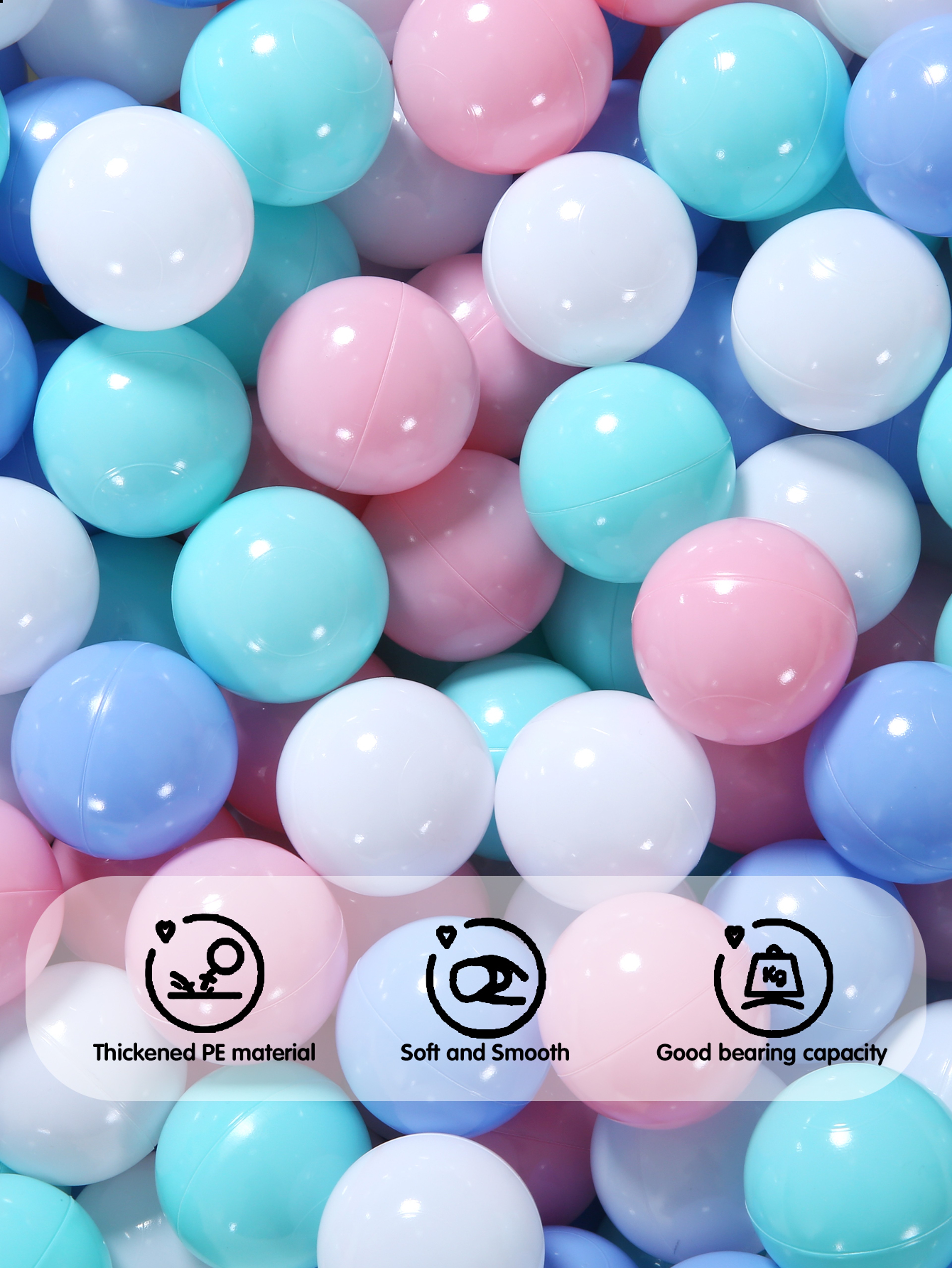 Crush Proof Ball Pit Balls with Storage Bag for Toddlers – view 4