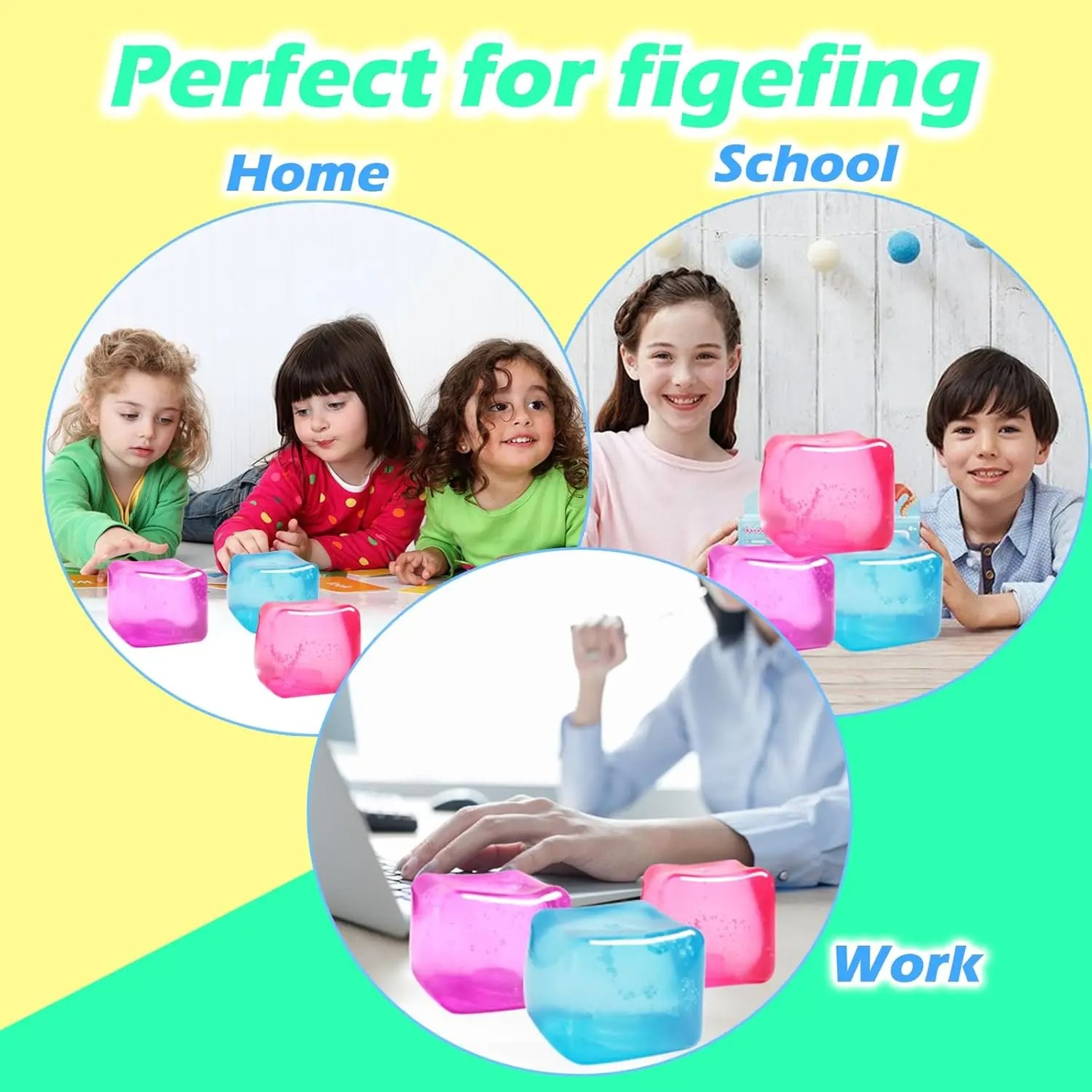 Ice Cube Squishy Stress Ball Sensory Fidget Squeeze Toy 5