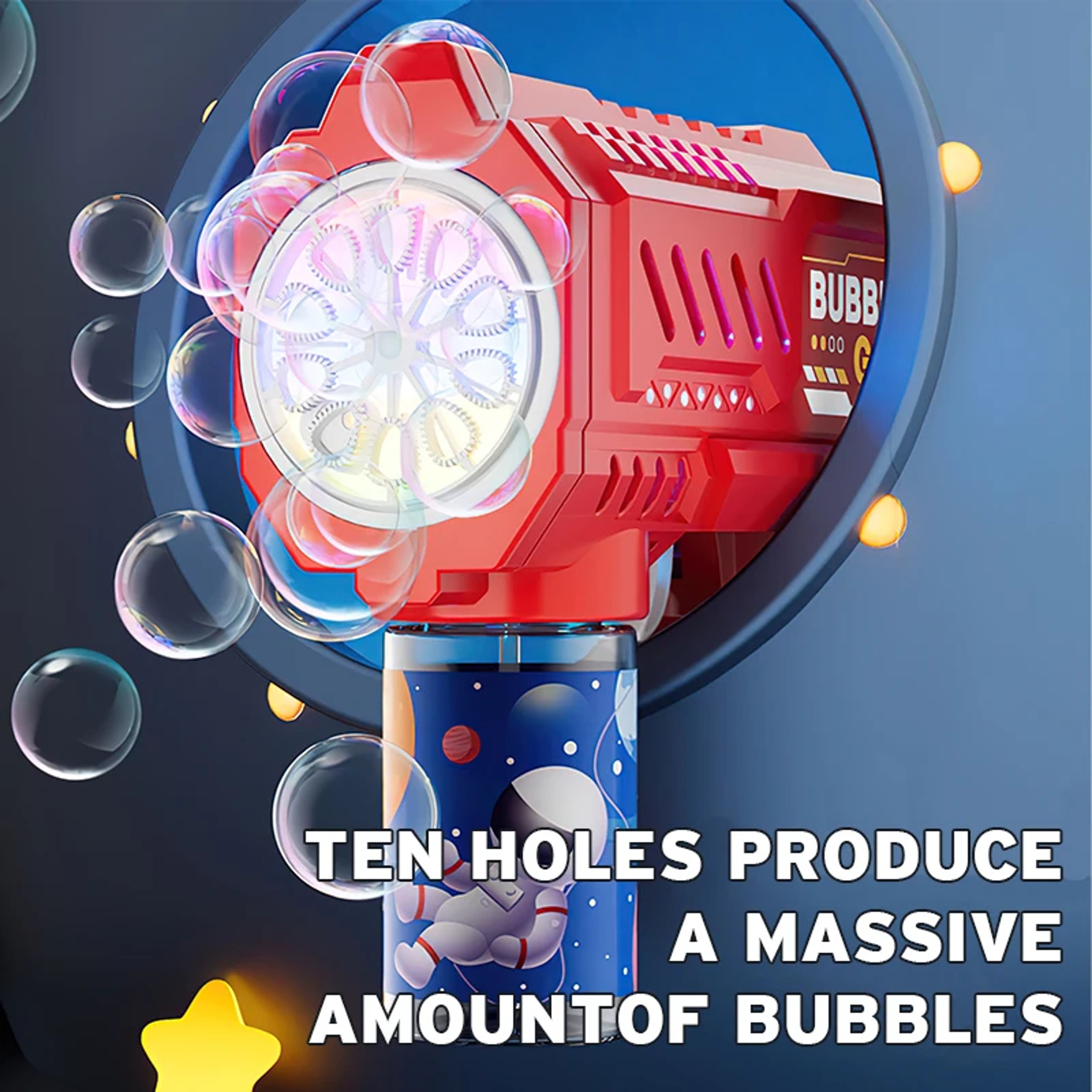 Kids Light Up Bubble Gun No Battery Automatic Bubble Machine Toy 4