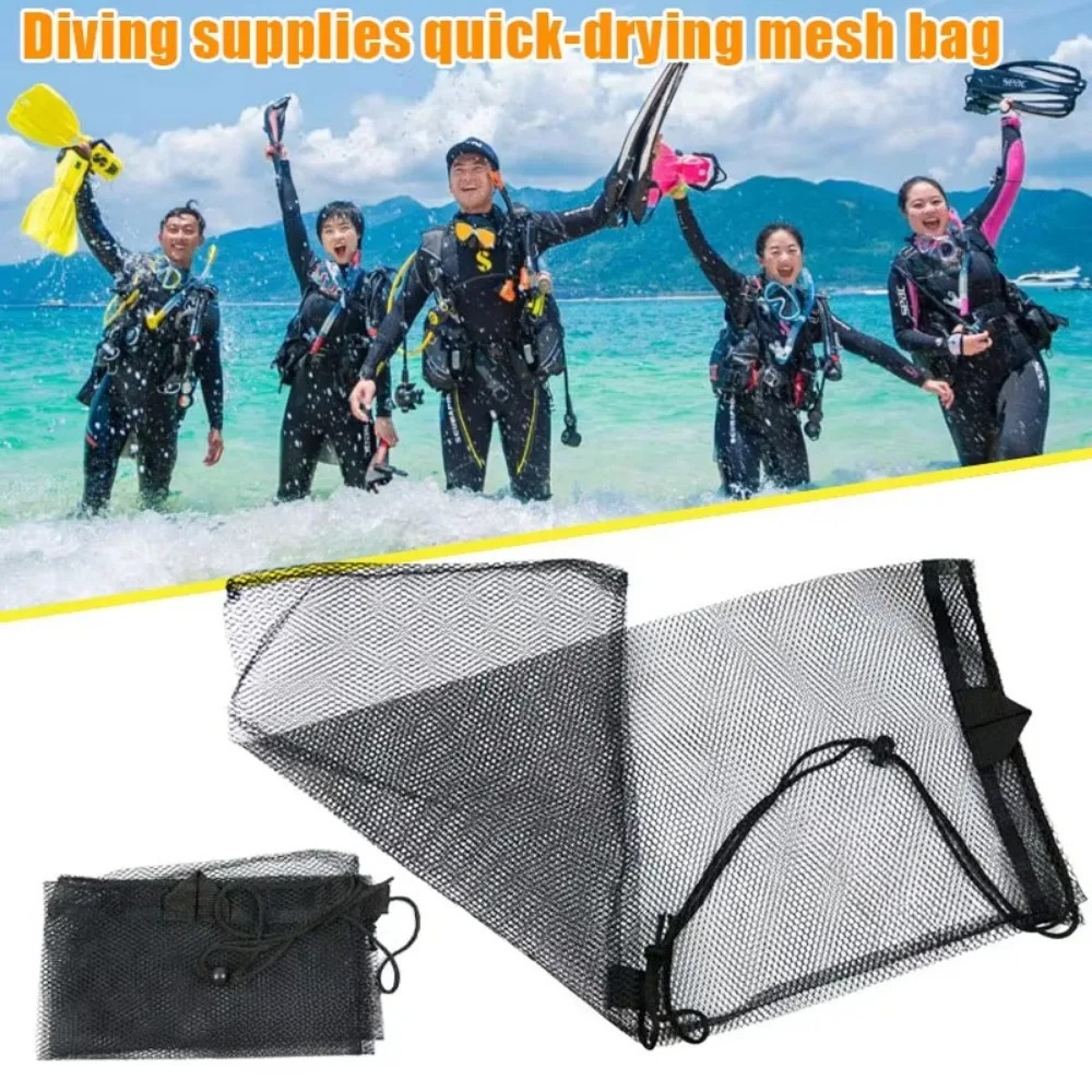 Quick Dry Mesh Snorkel Gear Bag for Swim Dive and Beach Travel – view 1