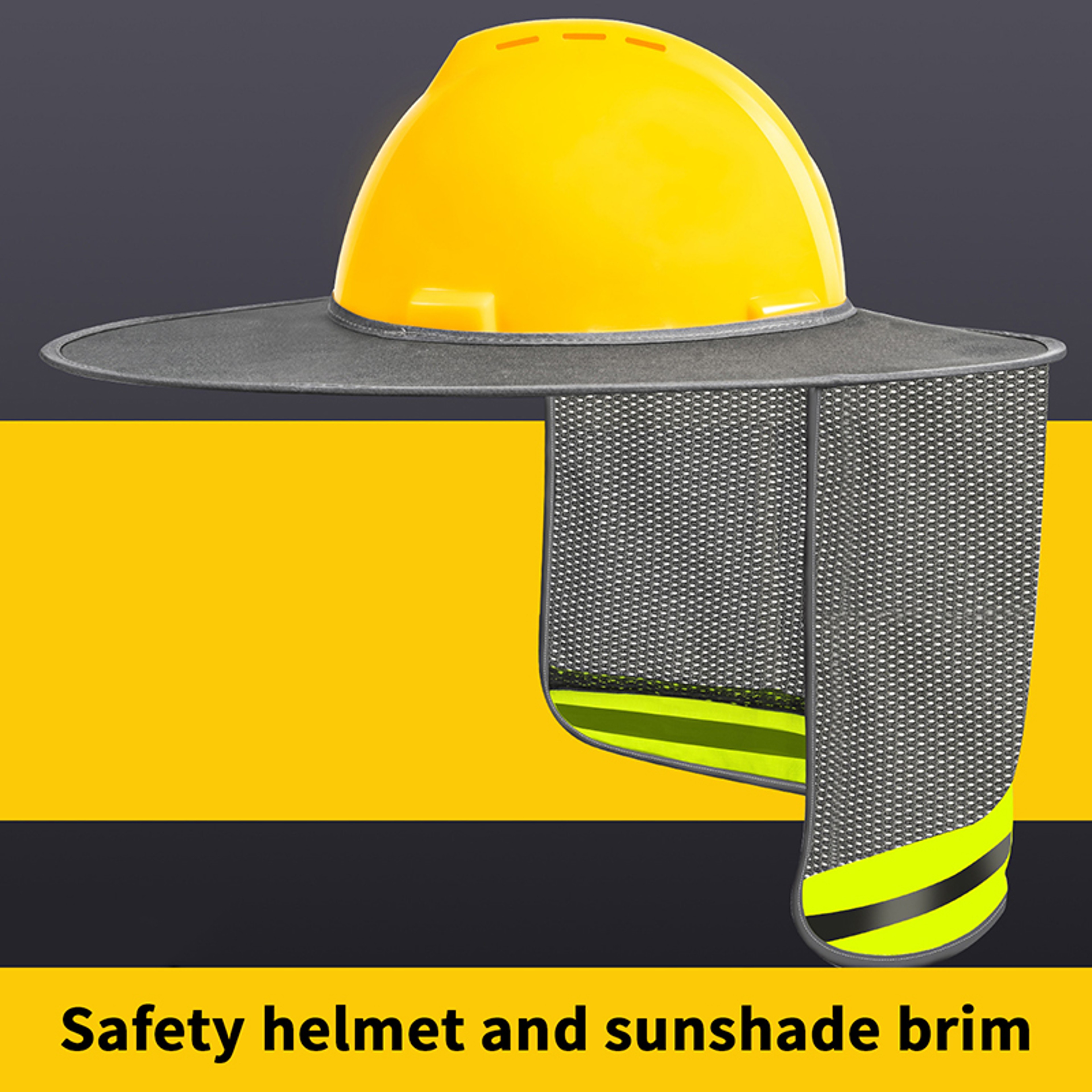 Hard Hat Sun Shade Neck Shield With Reflective Safety Stripe 1