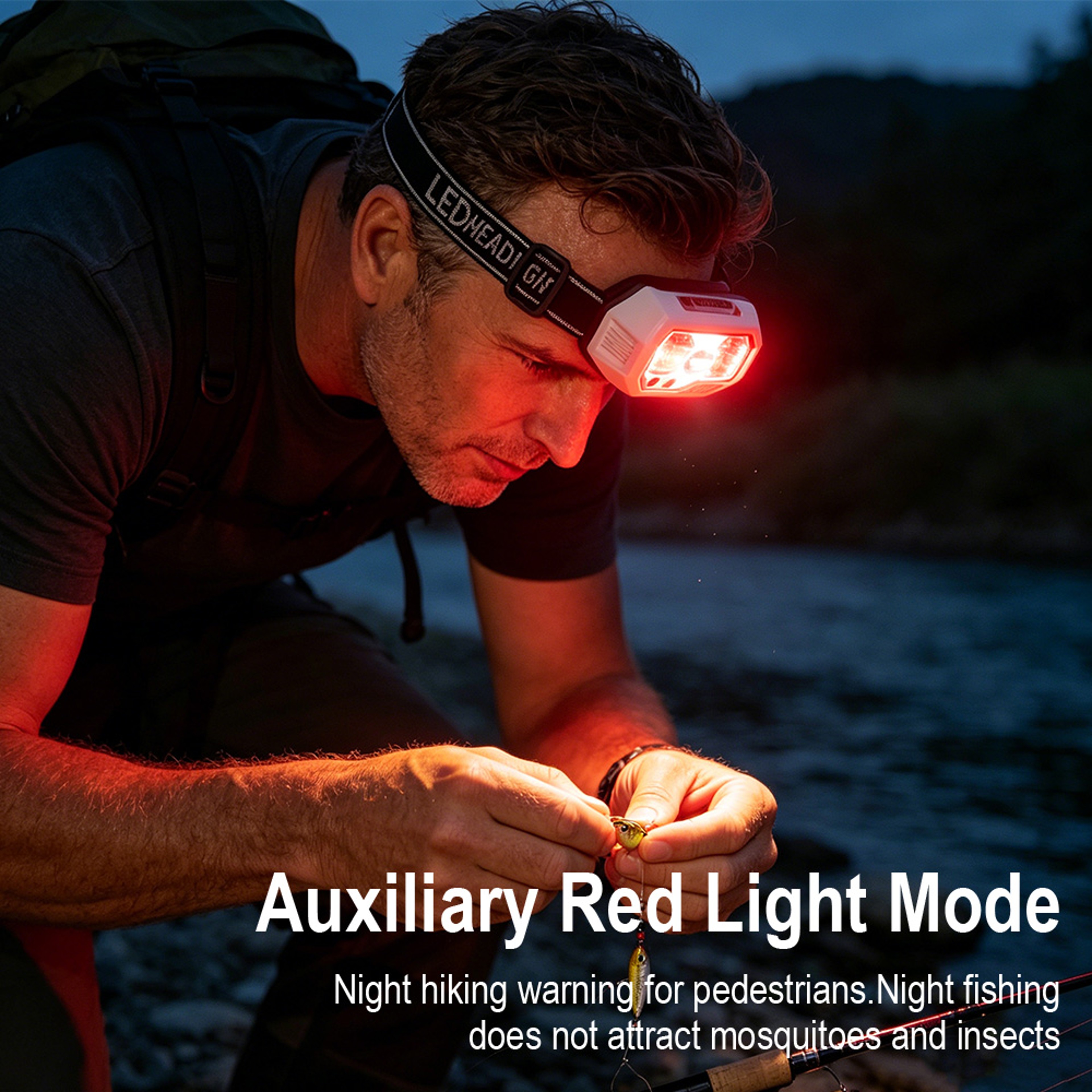 Rechargeable Motion Sensor Headlamp with Seven Mode LED Headlight – view 5