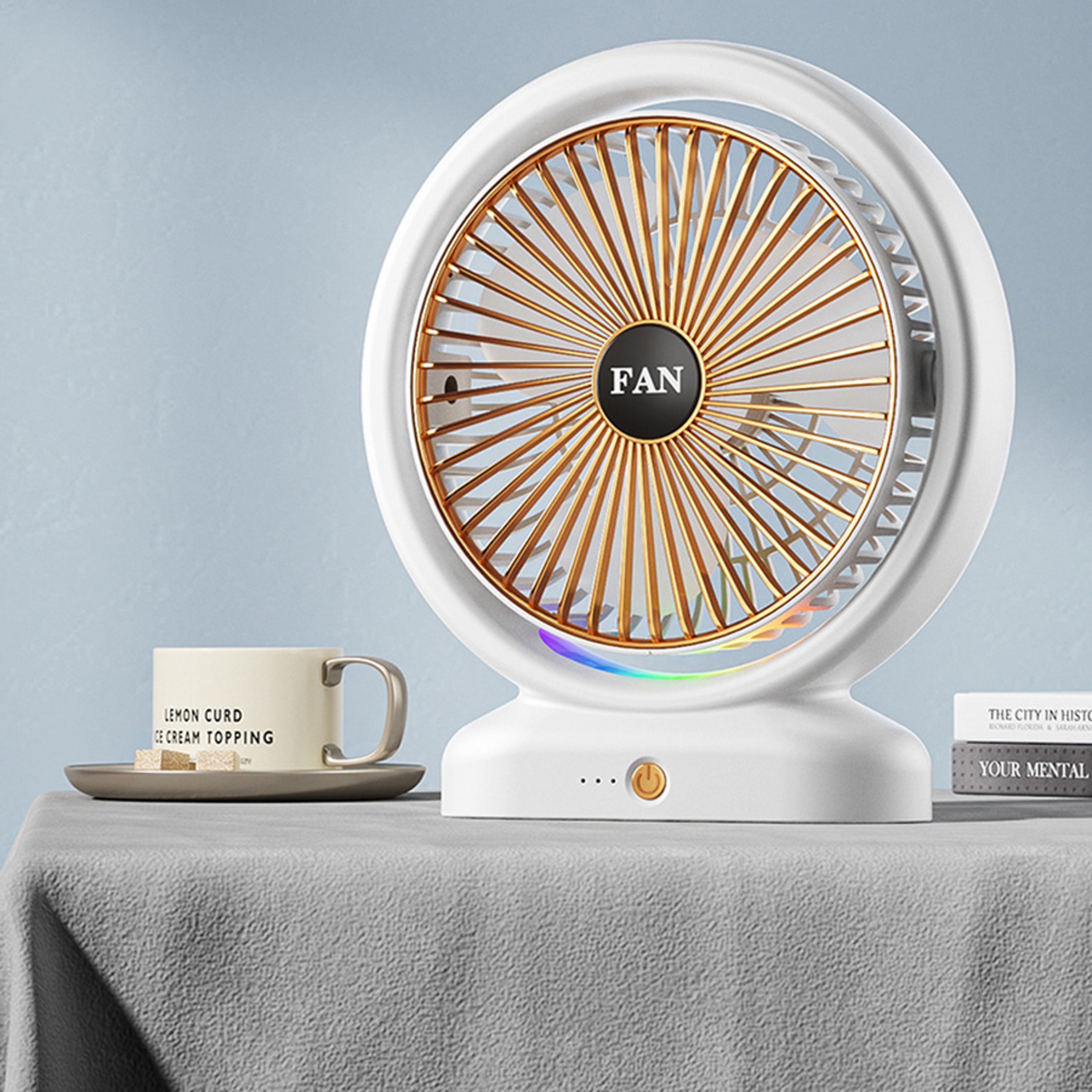 Multi Angle Desktop Circulating Fan Portable Plug In Desk Fan For Office And Bedroom 0