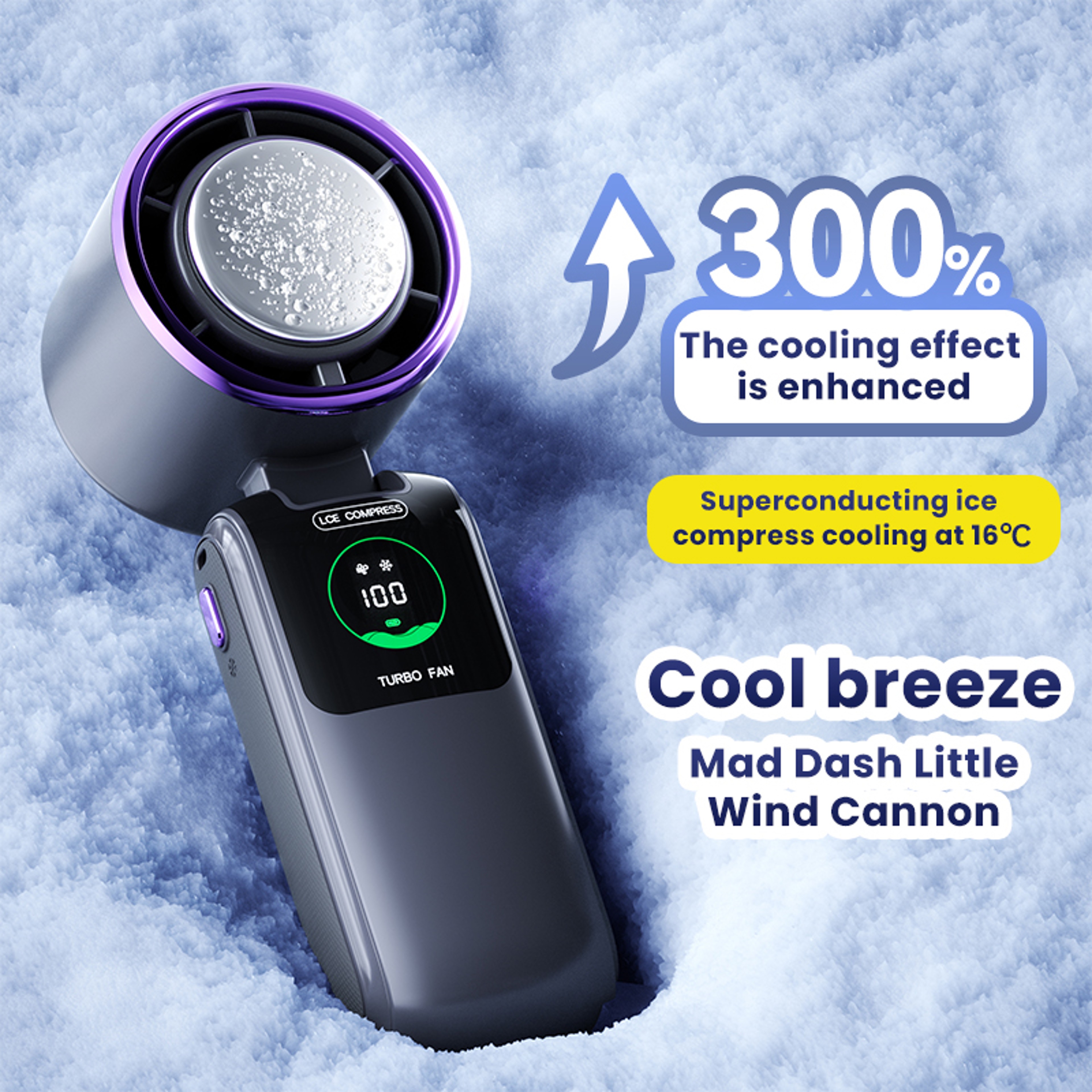 Ice Pack Portable Handheld Fan Speed USB Rechargeable Foldable Mini Cooling Fan 1