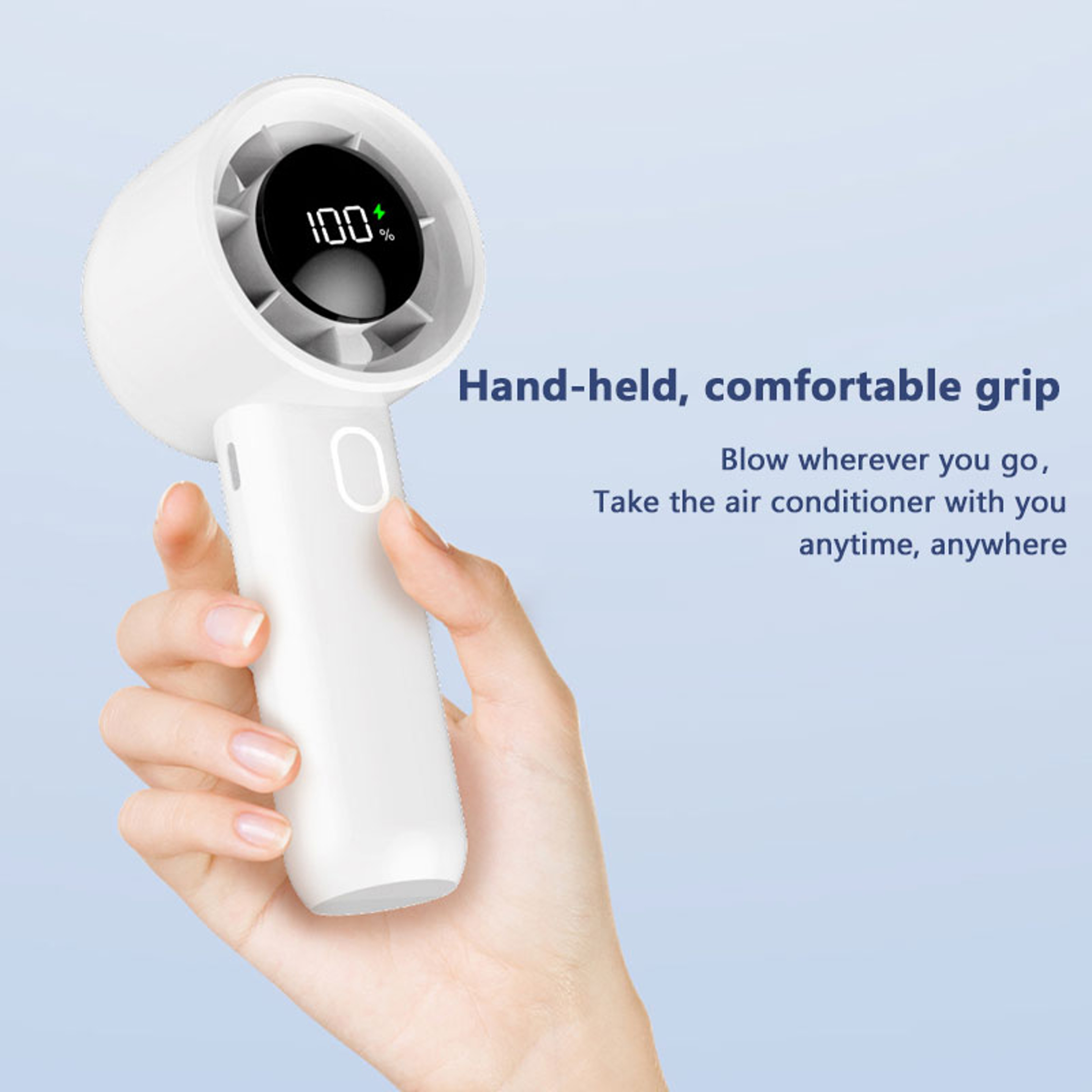 Portable Handheld Fan Rechargeable Mini High Speed Fan For Travel Desk And Outdoor Cooling 2