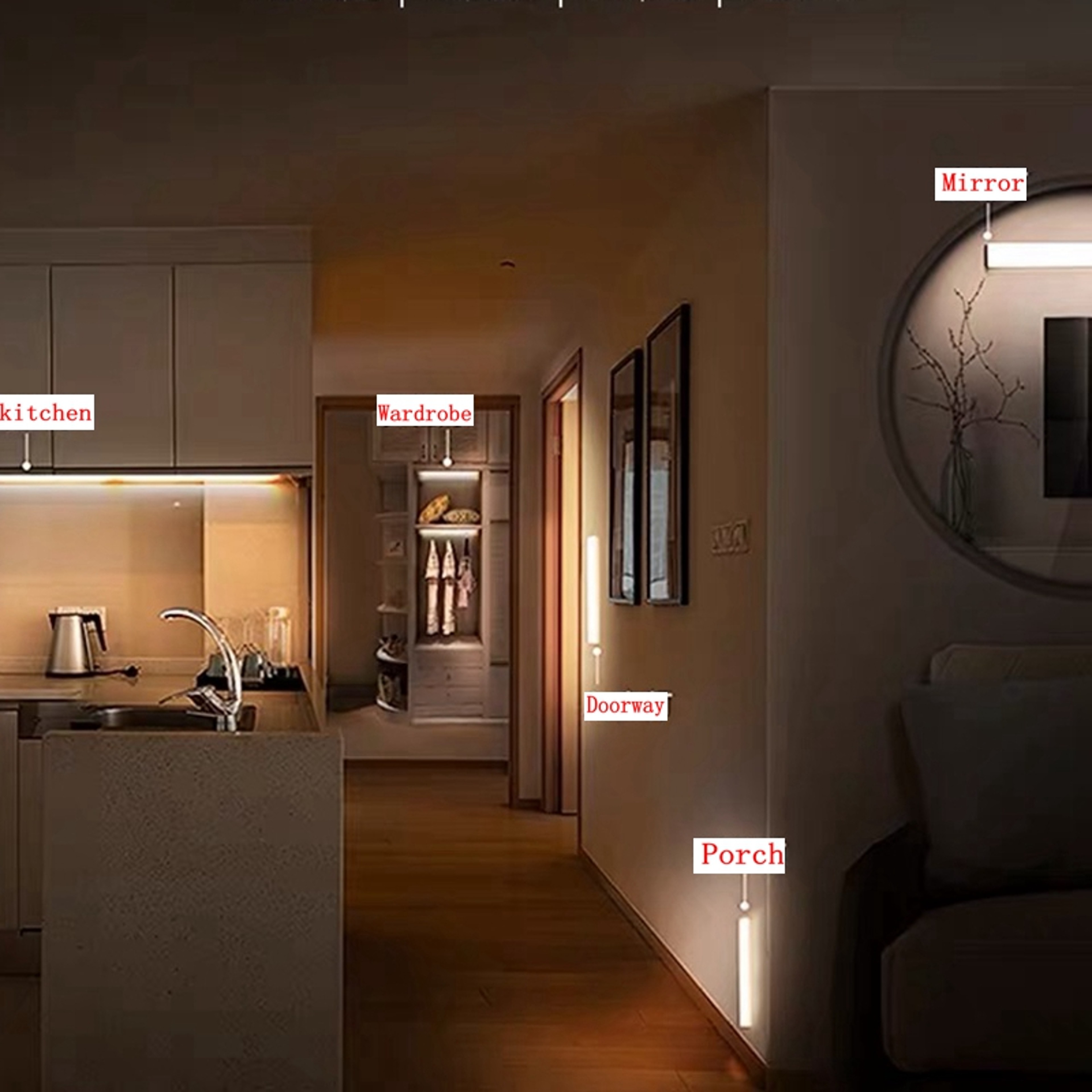 Wireless LED Motion Sensor Light Cabinet Wardrobe Lamp With Light Sensing Ideal For Stairs Kitchen  2
