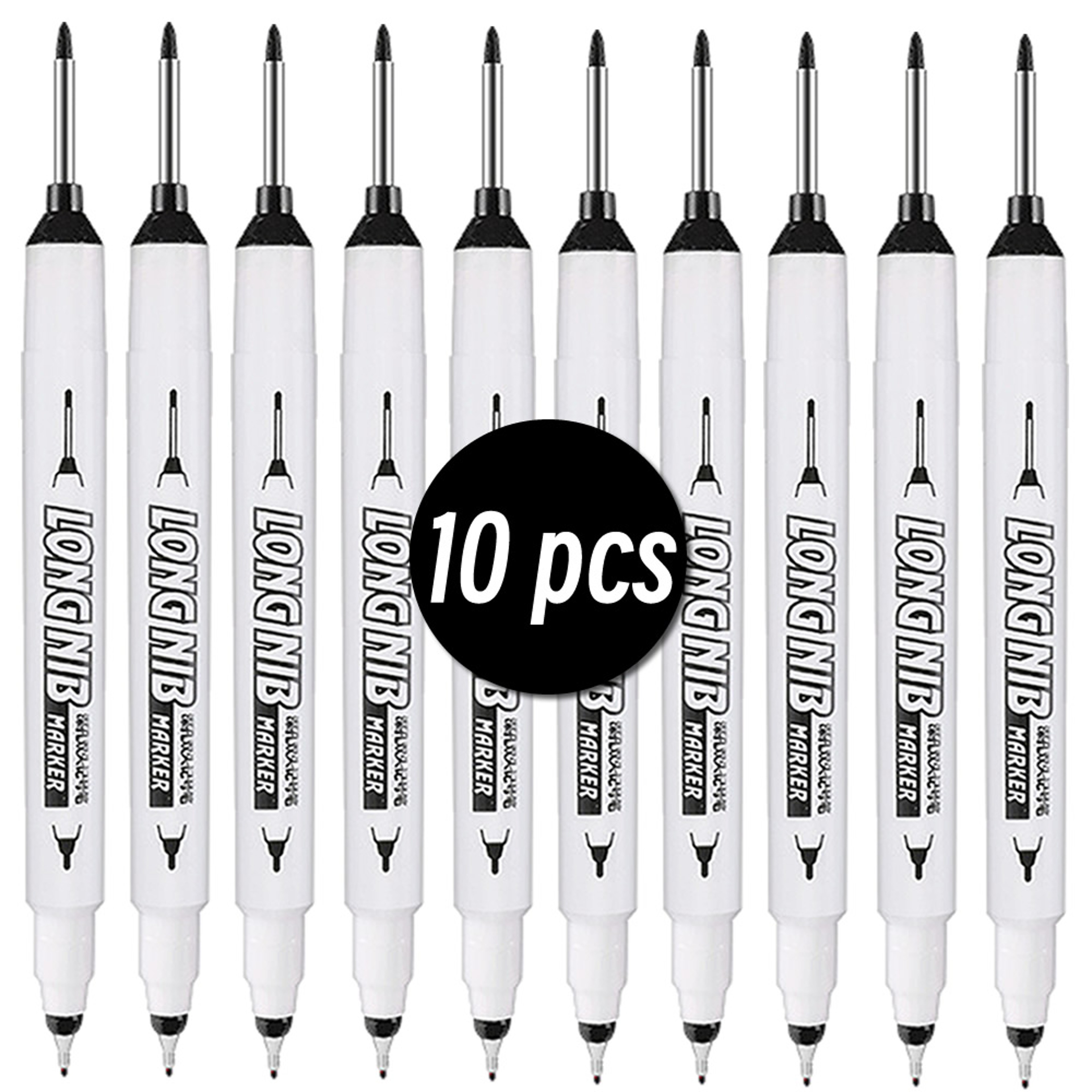 DoubleTip Deep Hole Long Head Nib Markers Waterproof MultiPurpose Pen For Metal Woodworking  Bathro 8