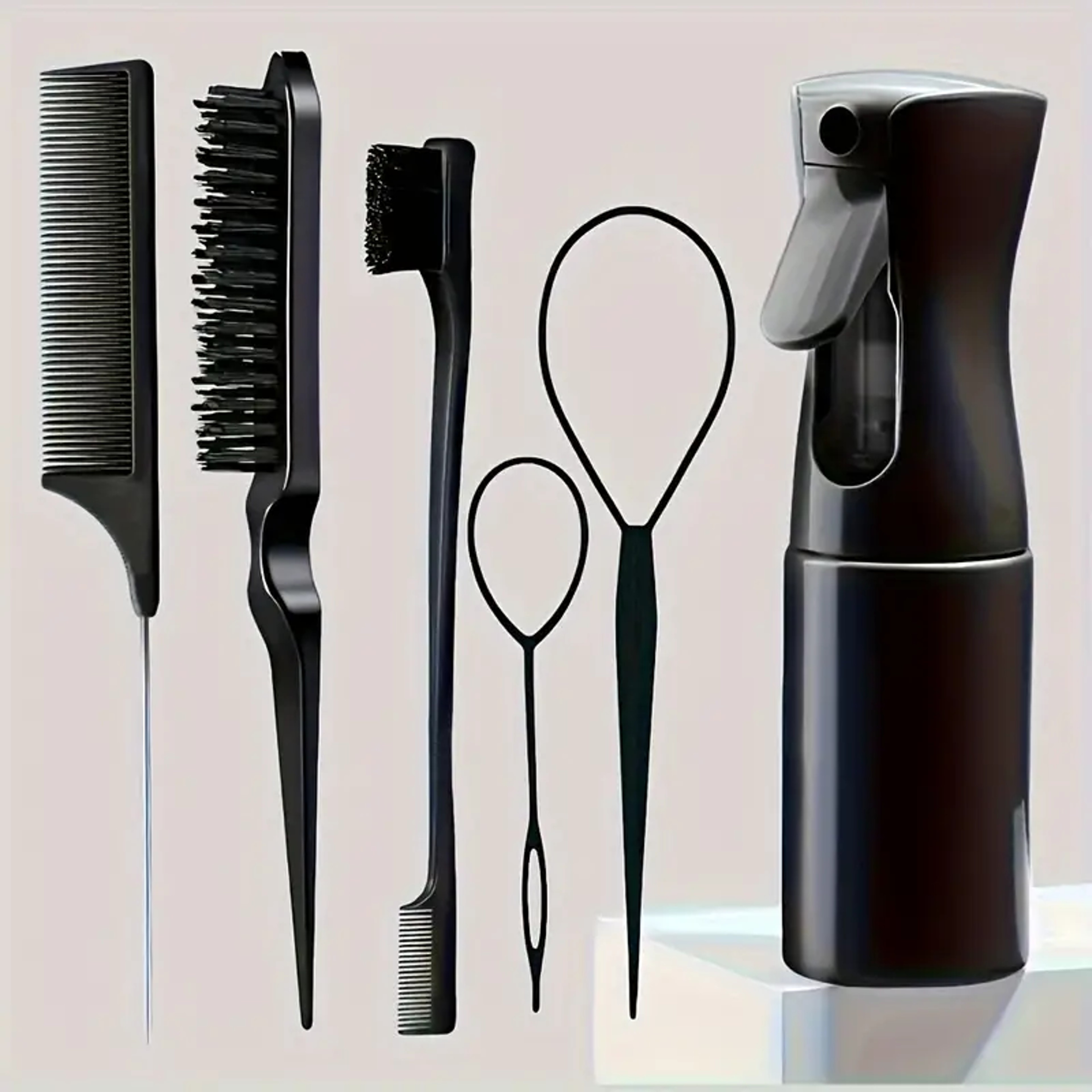 Professional Hair Brush Set Salon Hair Brush Kit for Women with Spray Bottle & Edge Control Comb – view 7