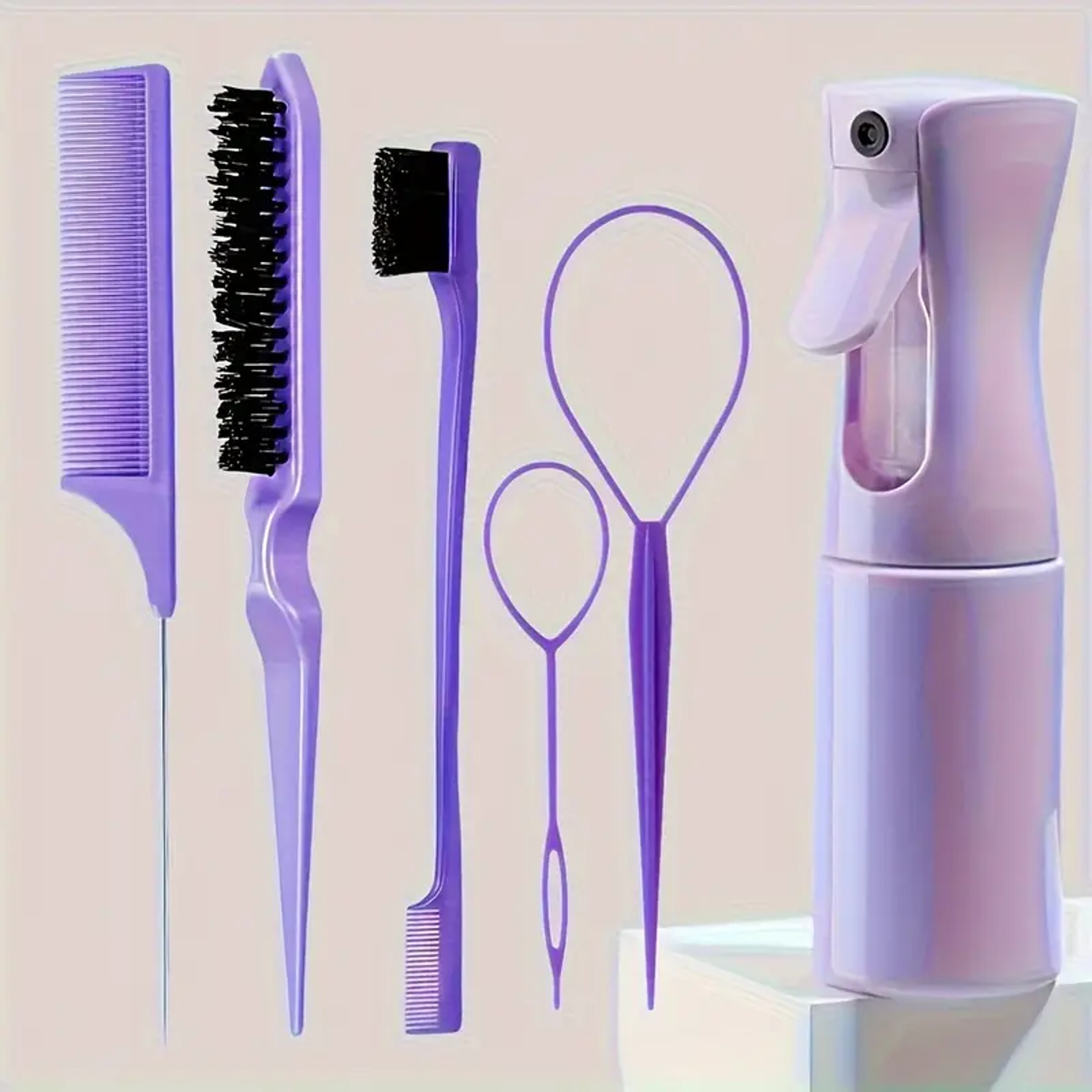 Professional Hair Brush Set Salon Hair Brush Kit for Women with Spray Bottle & Edge Control Comb – view 9