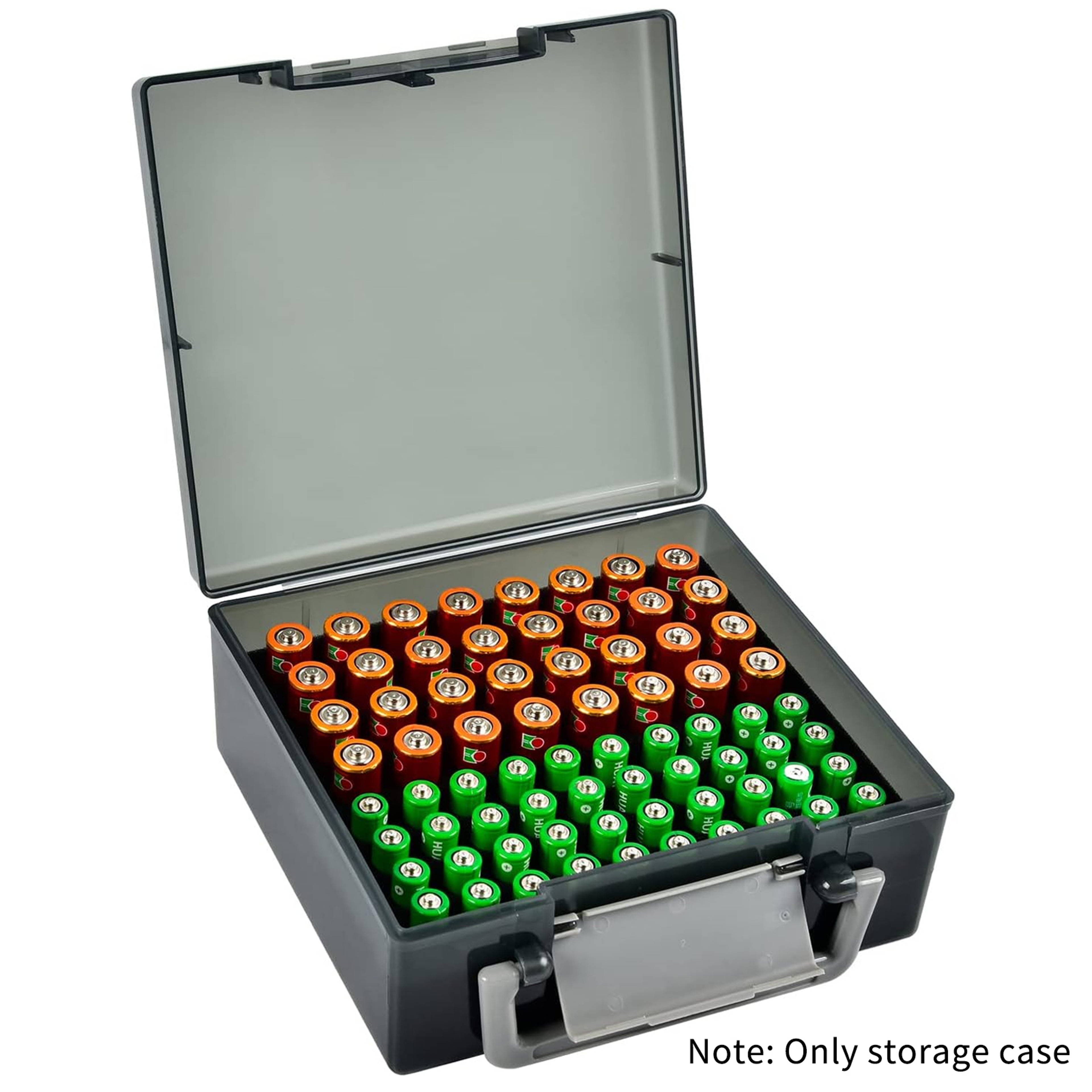 Battery Box Organizer, Holds 72 AA/AAA Batteries, Durable Storage Case Garage Container for Home & Travel – view 1