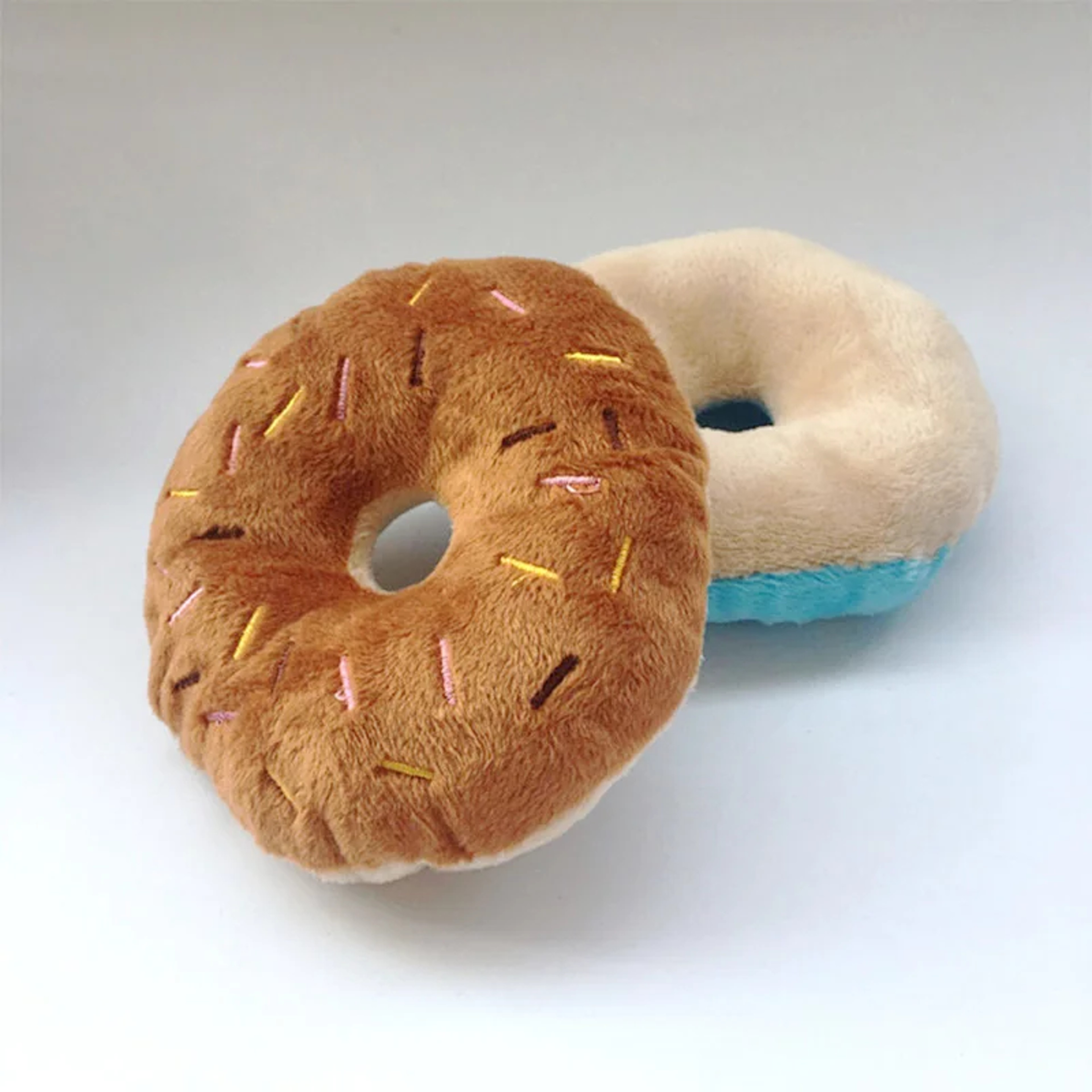 Soft Dog Donuts Plush Chew Toy – Interactive Puppy Toy with Squeaker Sound for Small & Medium Dogs – view 3