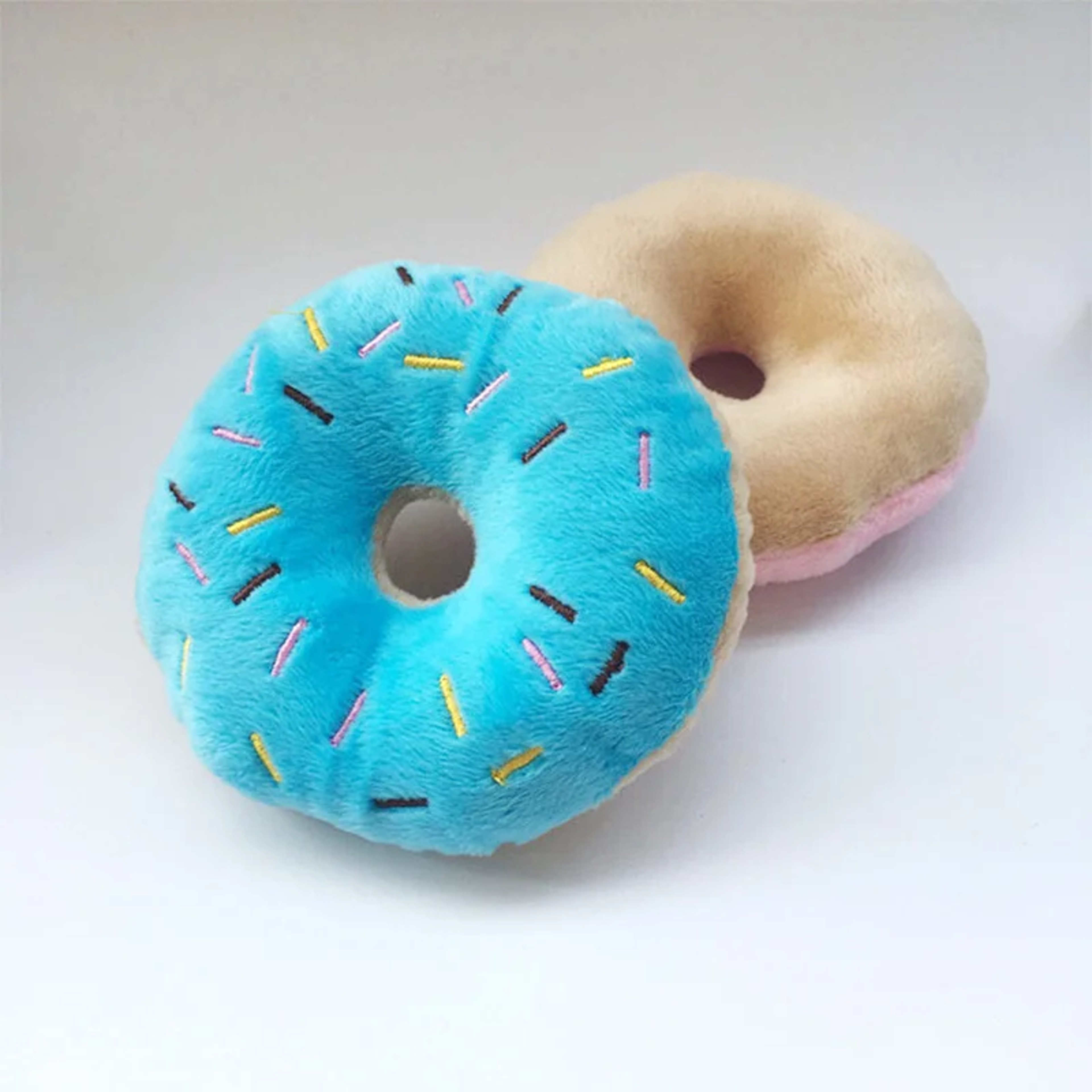 Soft Dog Donuts Plush Chew Toy – Interactive Puppy Toy with Squeaker Sound for Small & Medium Dogs – view 4