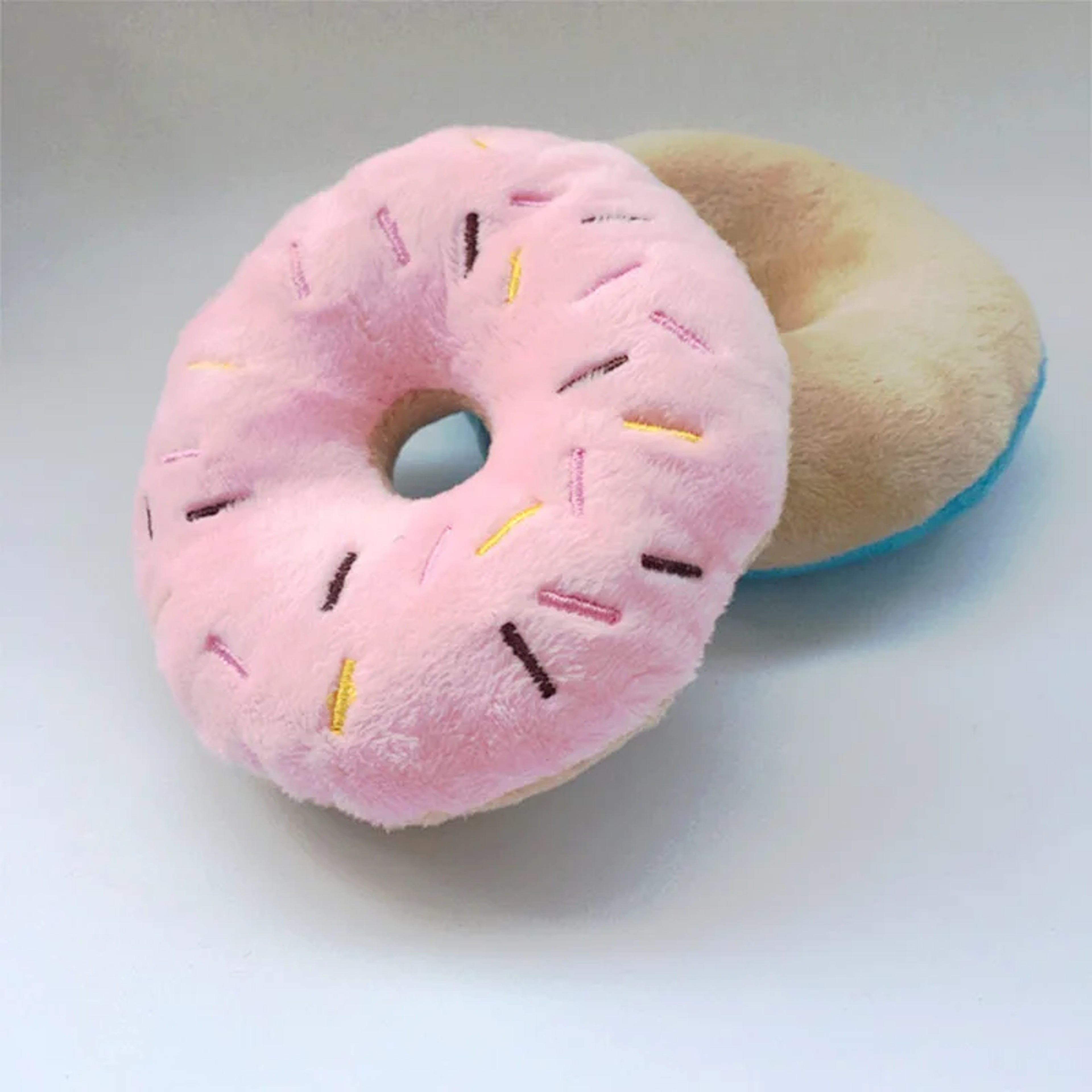 Soft Dog Donuts Plush Chew Toy – Interactive Puppy Toy with Squeaker Sound for Small & Medium Dogs – view 5