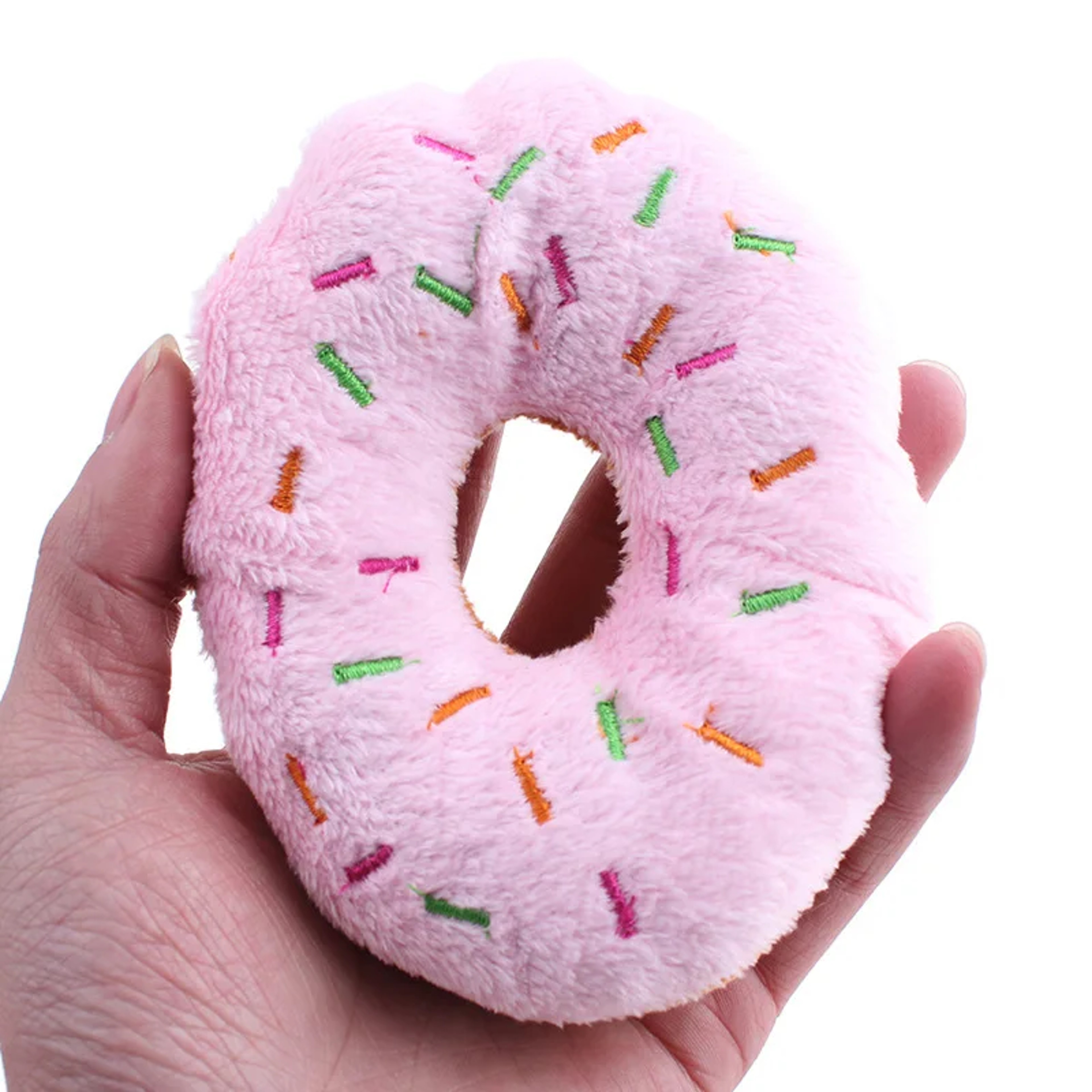 Soft Dog Donuts Plush Chew Toy – Interactive Puppy Toy with Squeaker Sound for Small & Medium Dogs – view 6