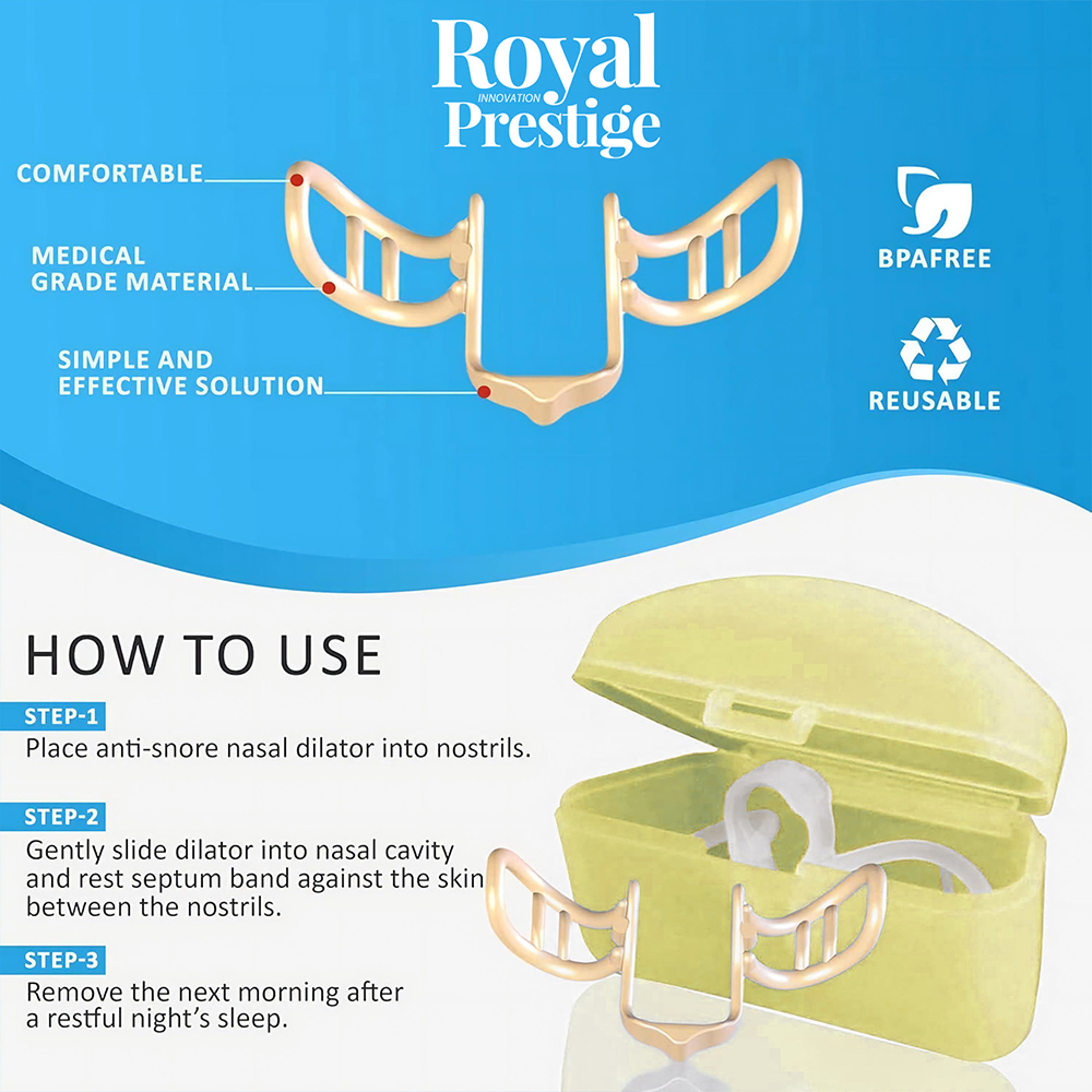 Anti-Snoring Nose Clip – Silicone Nose Dilator for Easy Breathing, Prevents Snoring & Improves Sleep, BPA-Free Reusable – view 6