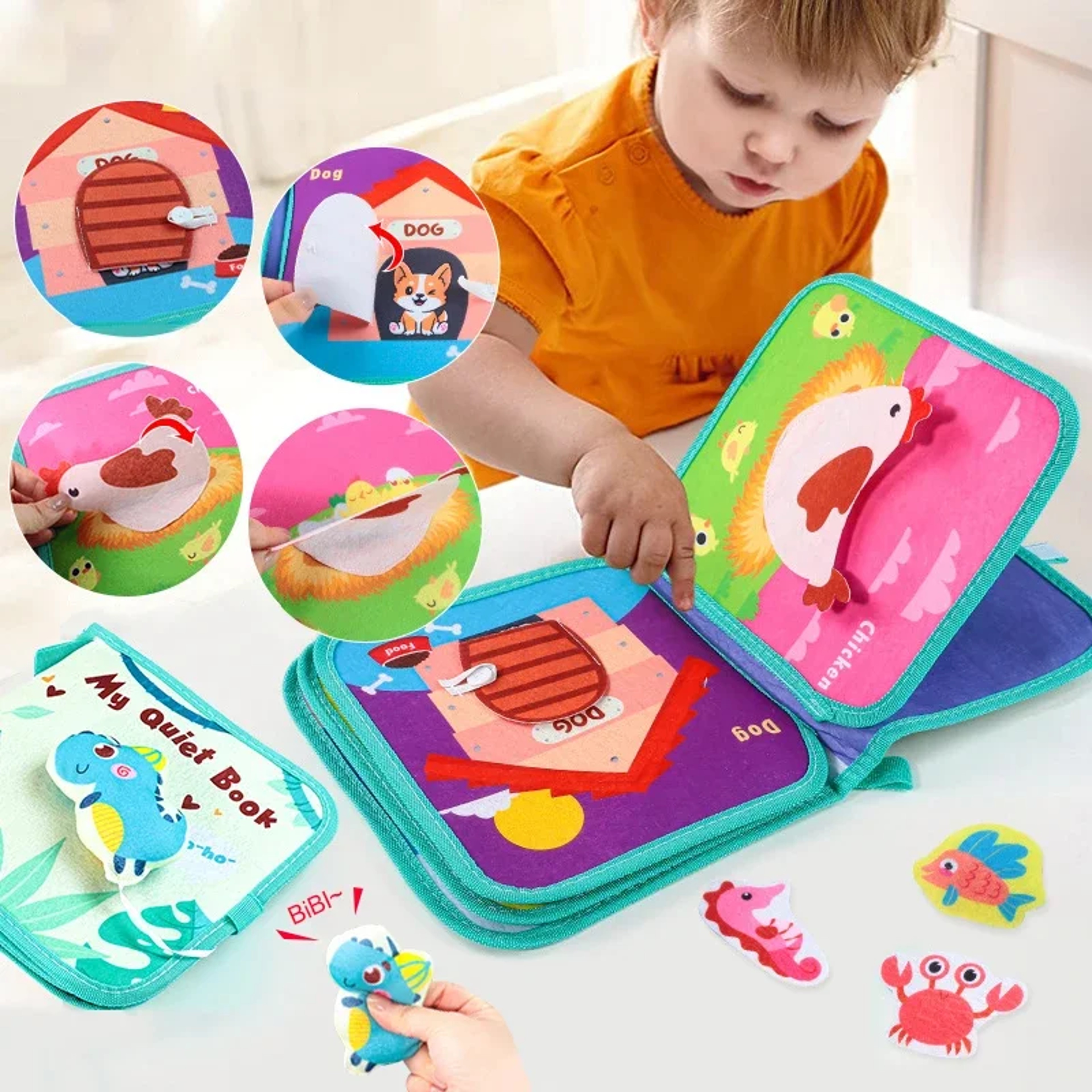 Montessori Busy Book for Toddlers – Sensory Travel Toys & Preschool Learning Activity Books for Airplane & Car – view 1