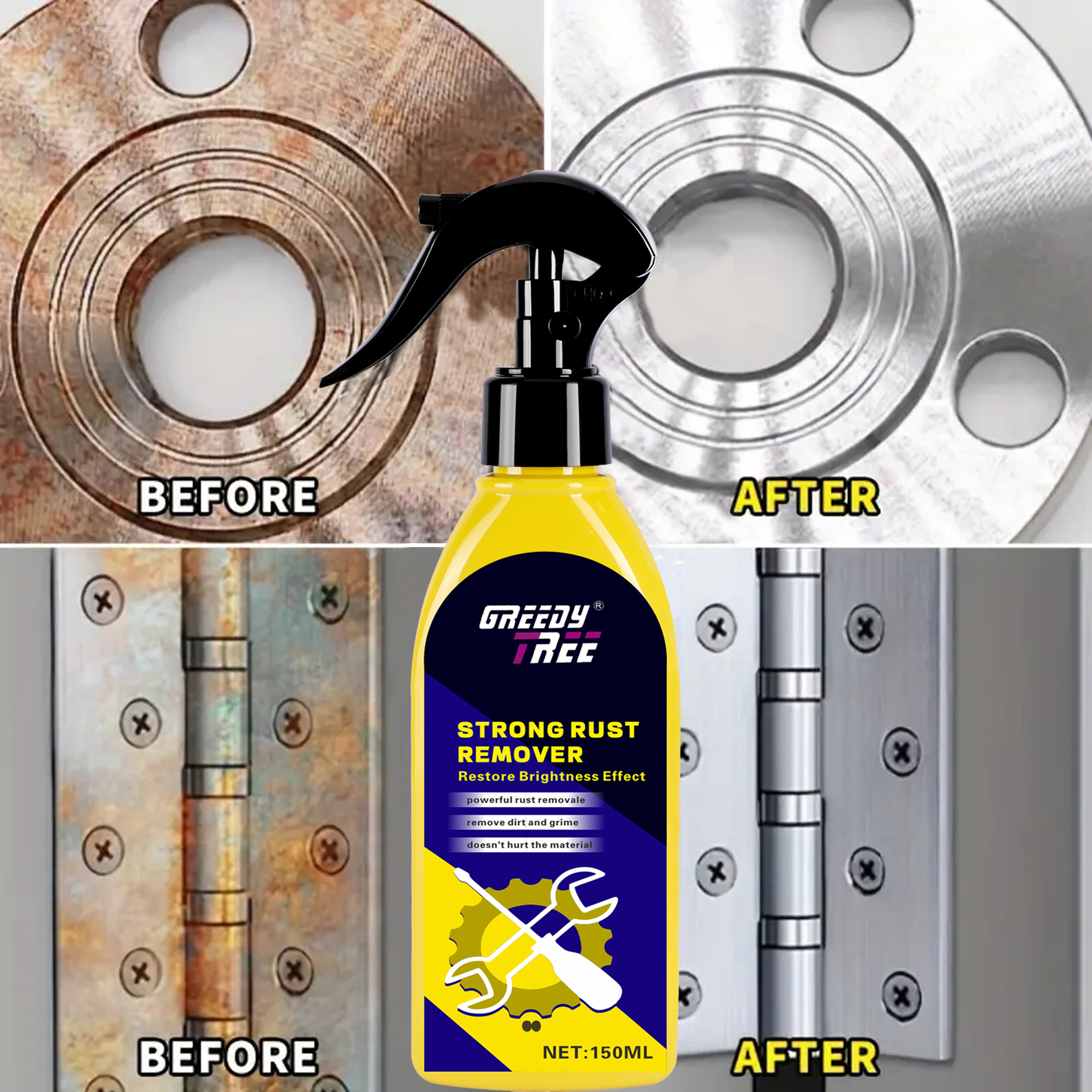 Multi-Purpose Rust Remover Spray – Strong Elimination of Rust & Iron Buildup | Ideal for Chrome, Paint & Automotive Care – view 4
