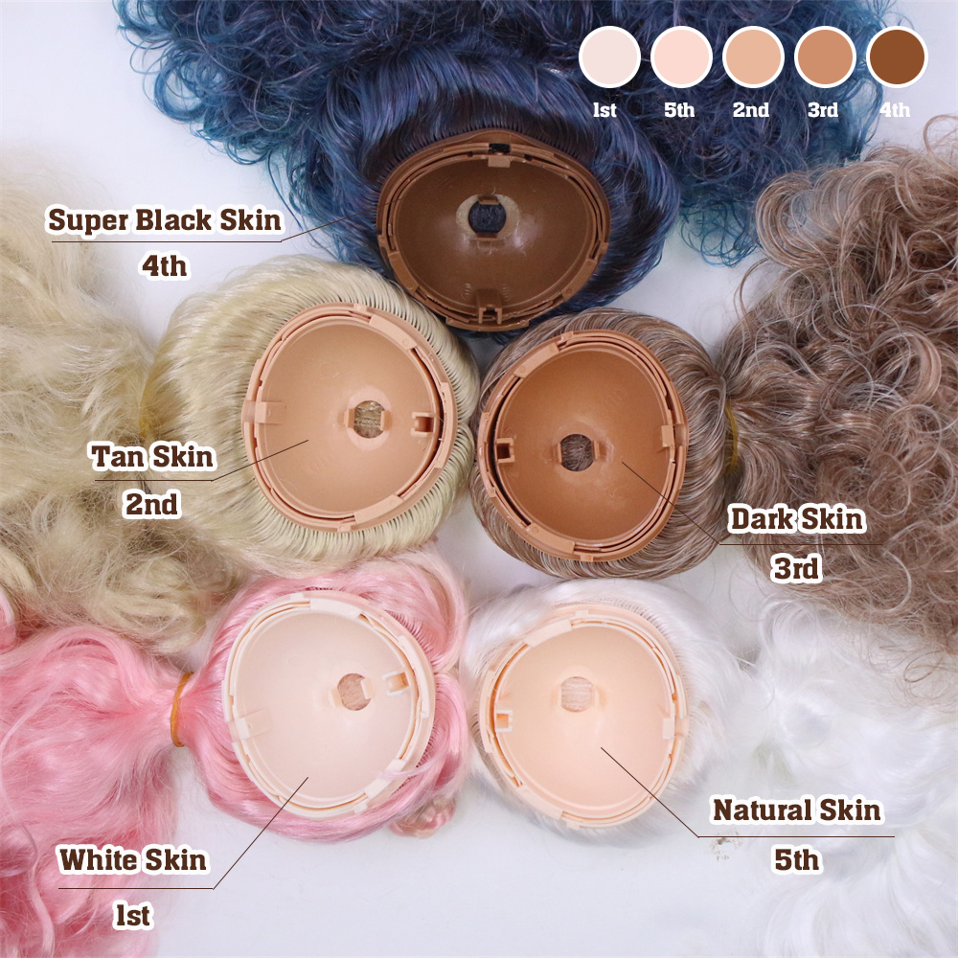 ICY Blyth Doll Wig Hair RBL Scalp & Dome, Dark Brown Long Hair for Custom Doll DIY Accessory – view 6