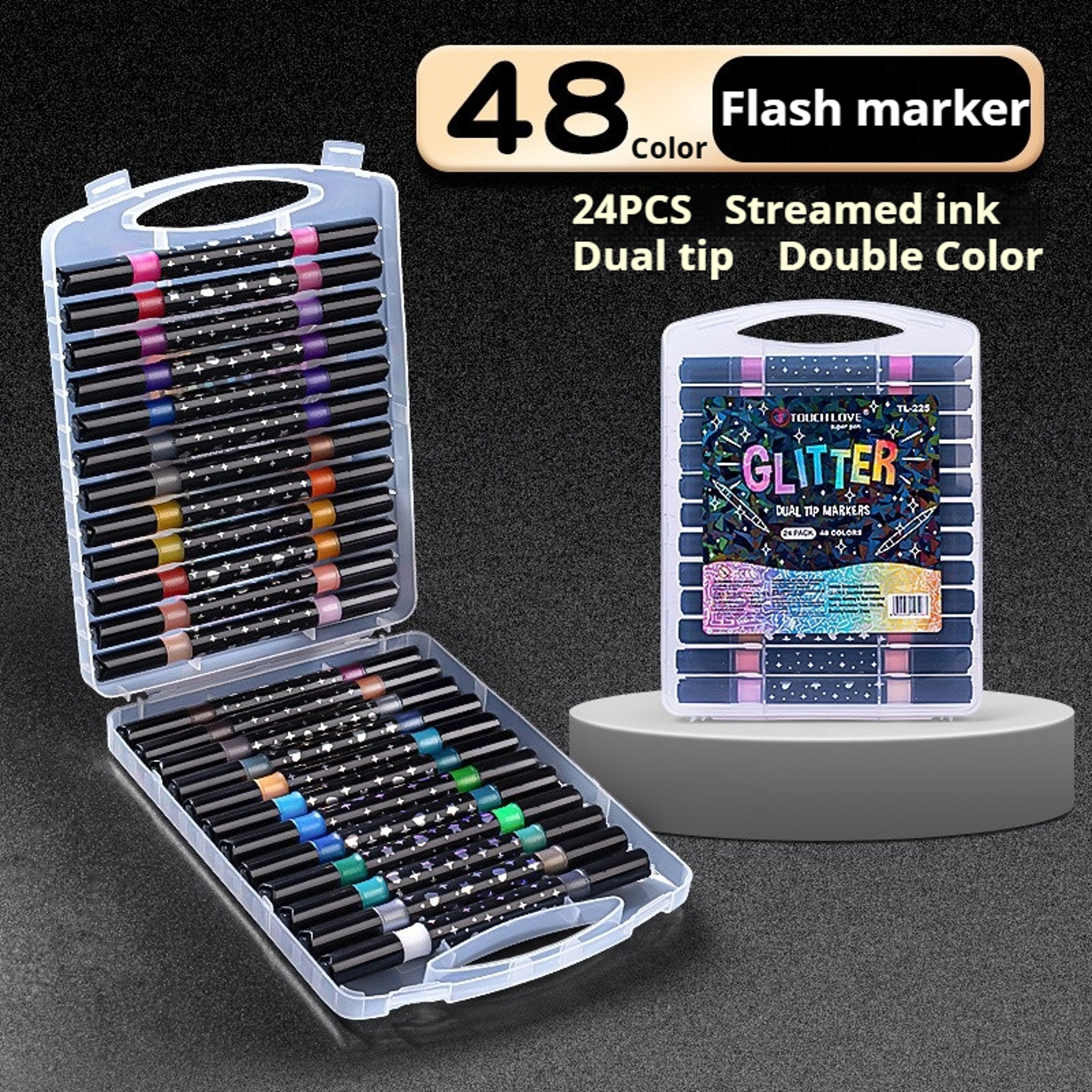Dual Tip Acrylic Paint Markers, Color Set, Fine Tip Metallic Glitter Pens for Rock Painting, Stone, Crafts – view 8