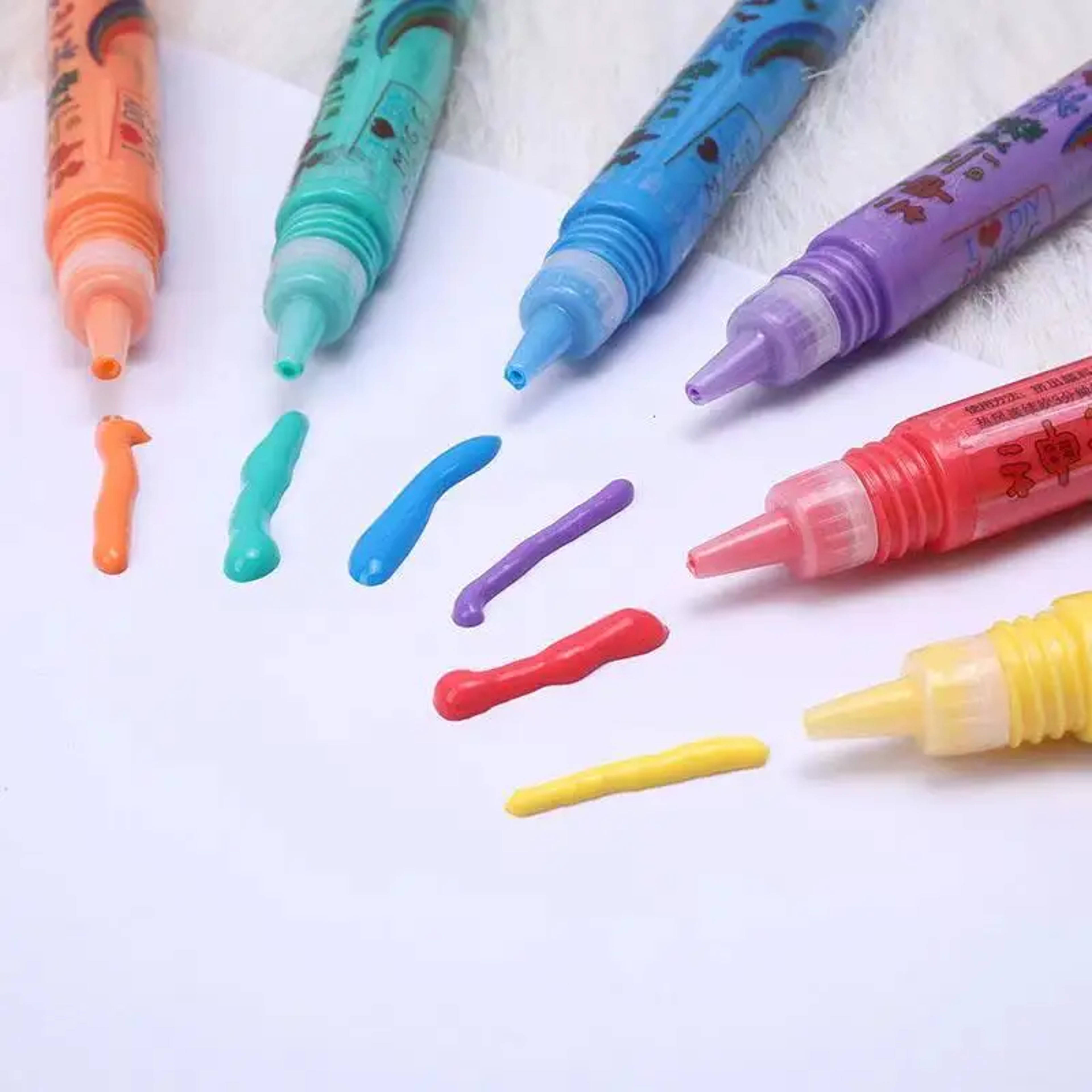 New 3D Bubble Pen Set 6 Pcs Multifunctional Foam Marker Pen Exotic Popcorn Pen For Kids Fluffy Magi 1
