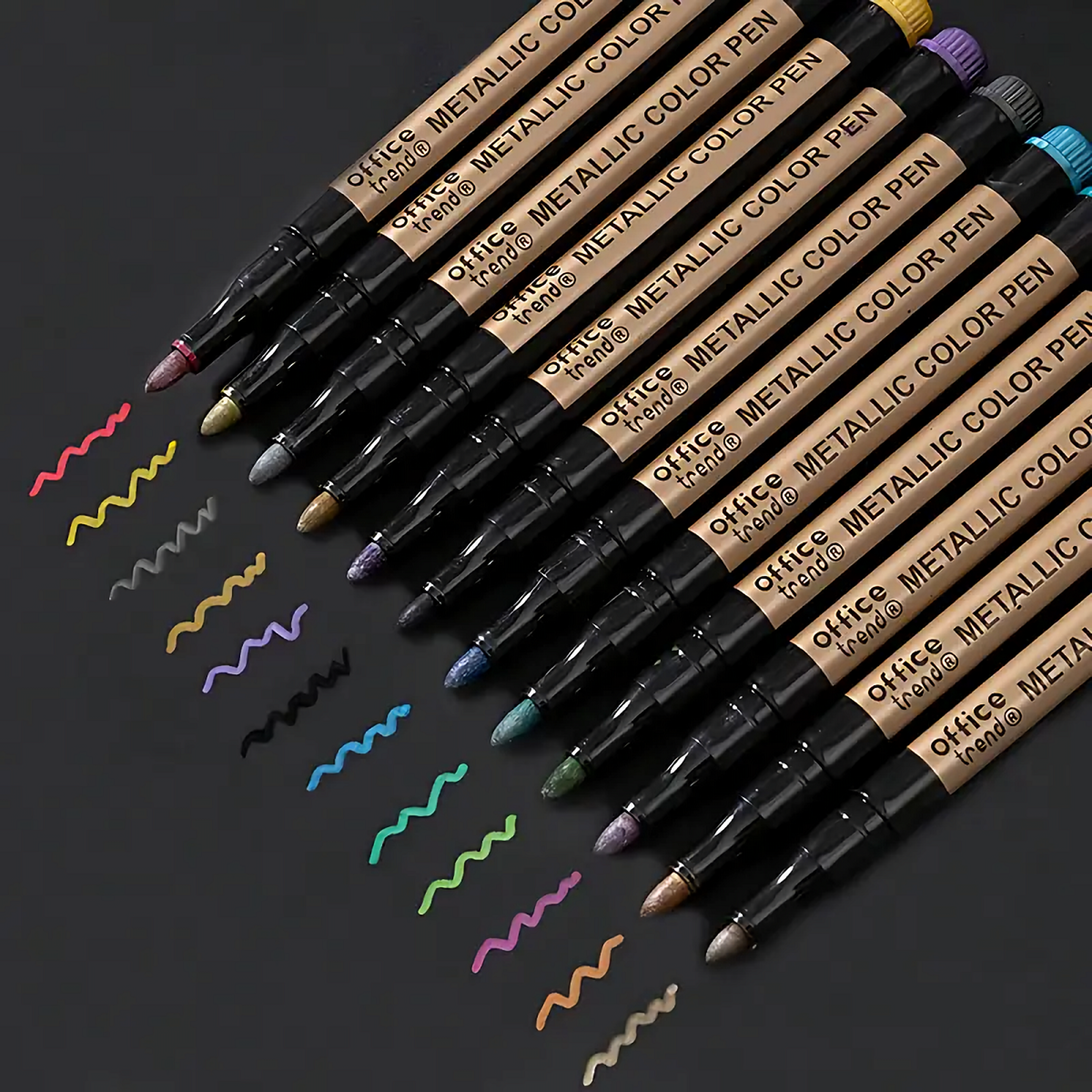 10pcs Metallic Marker Pens, Waterproof Permanent Markers for Rock Painting, Glass, Metal, Plastic, Ceramic, Canvas, DIY – view 2