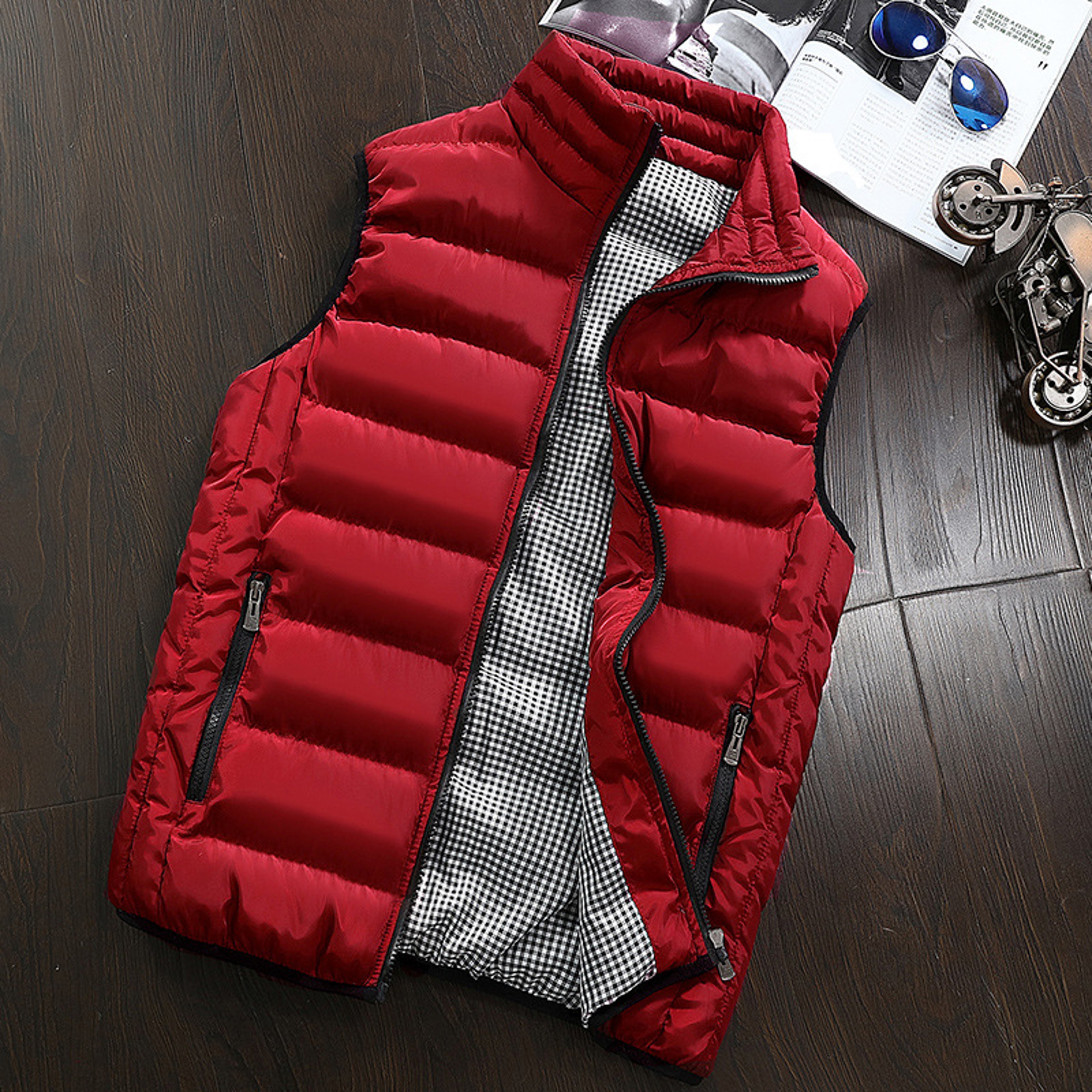Men's Winter Jacket Vest, Windproof Sleeveless Coat, Warm Thicken Down Cotton Waistcoat Gilet for Mens – view 7