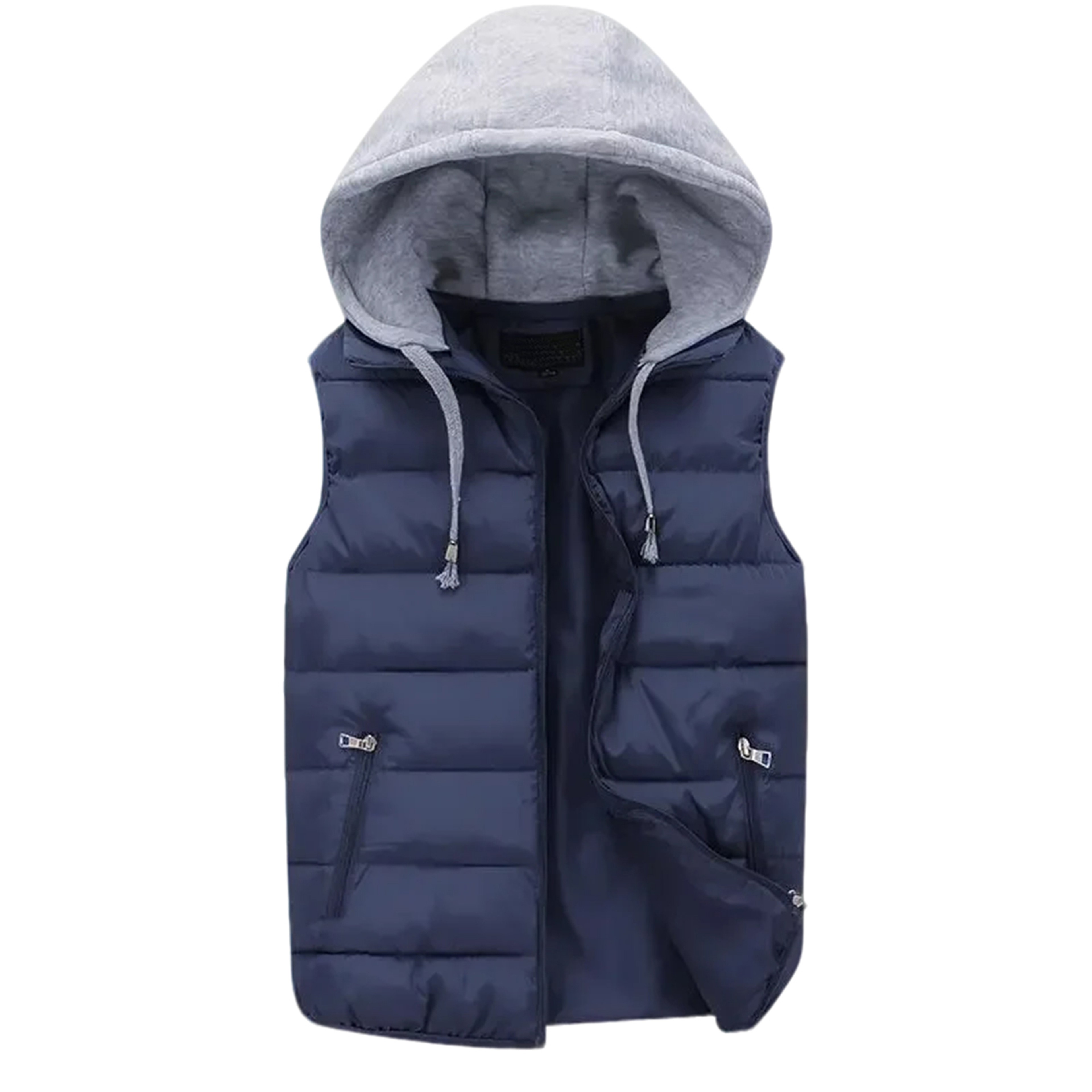 Mens Thermal Winter Vest Coat Hooded Lightweight And Breathable For Casual Wear Solid Color Cozy Wa 2