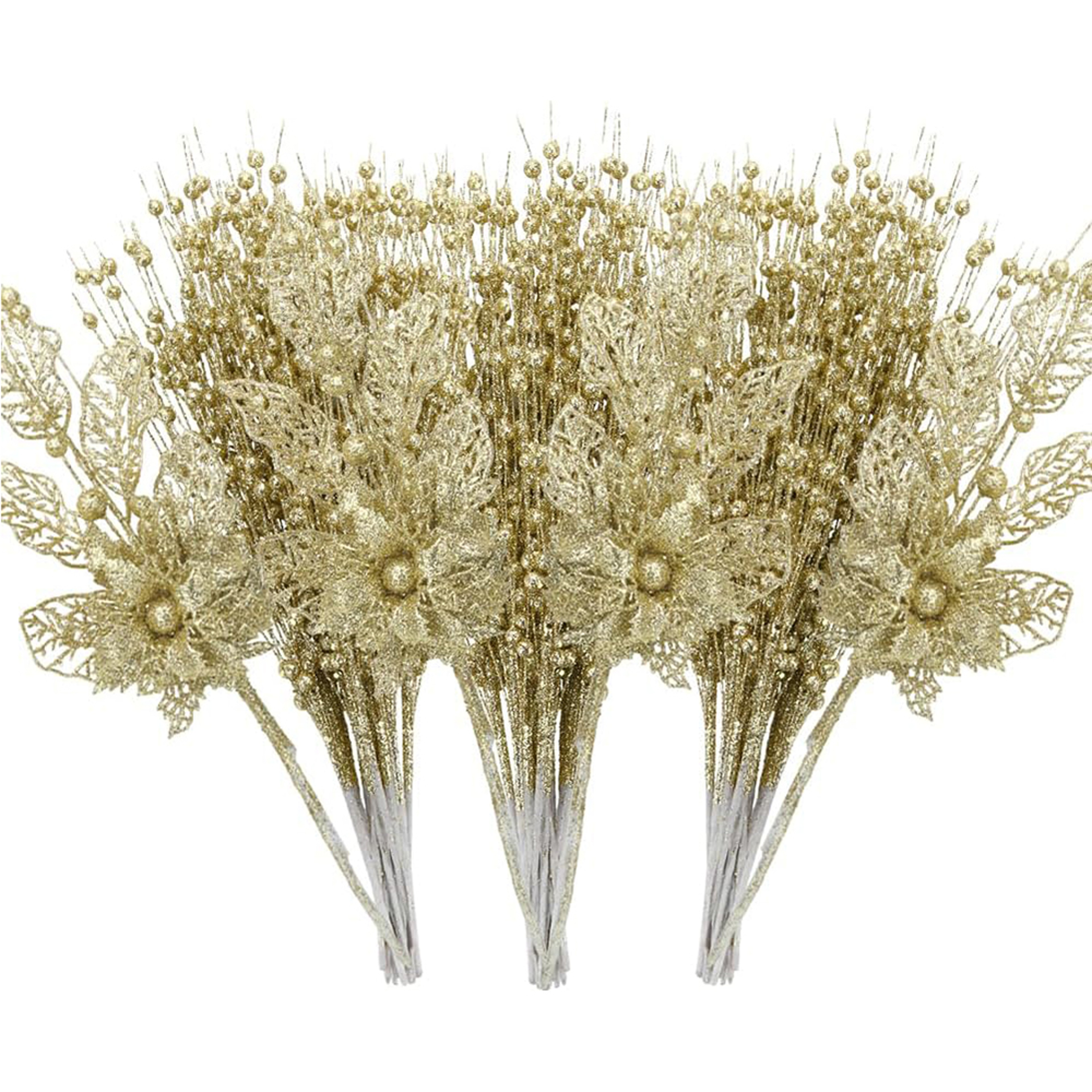 Christmas Decoration for Home, Artificial Glitter Berry Flower Branch, Tree and Party Supplies – view 1
