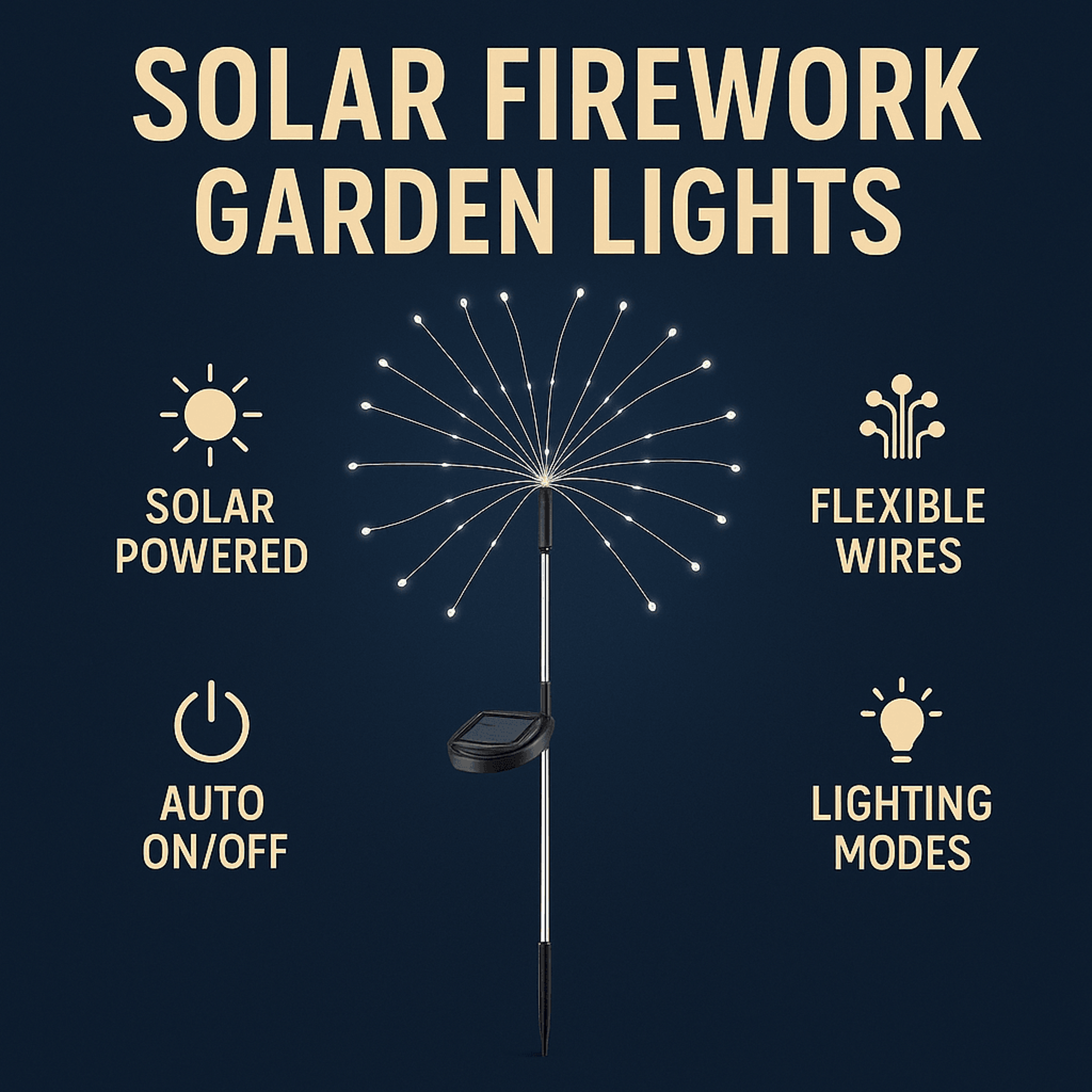 Holiday Lighting Firework Lights for Garden Patio, Solar Fireworks Lights Outdoor, Wedding, Christmas, Wall Decor – view 16