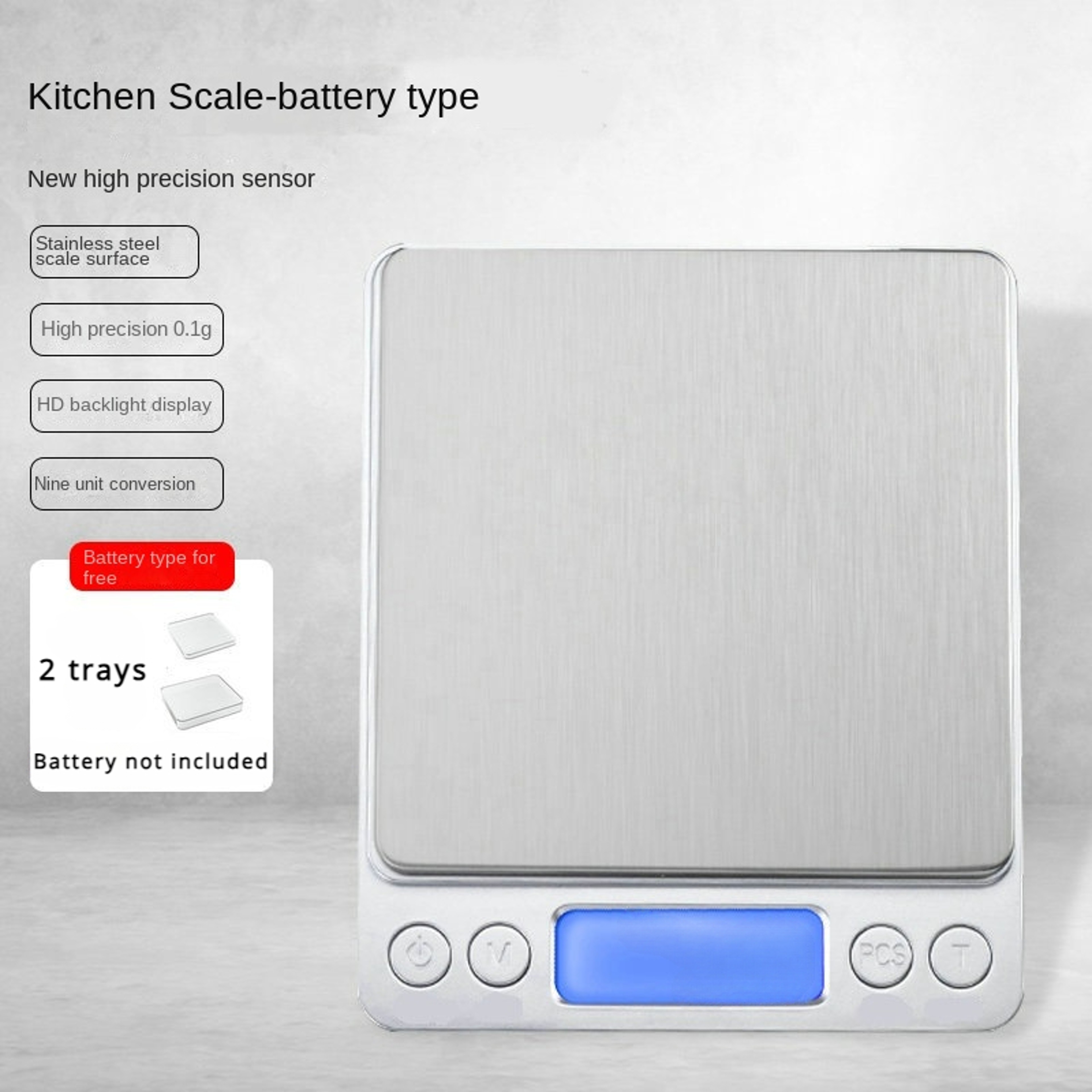 Mini Pocket Digital Kitchen Scale Precision Jewelry Electronic Balance Stainless Steel 6