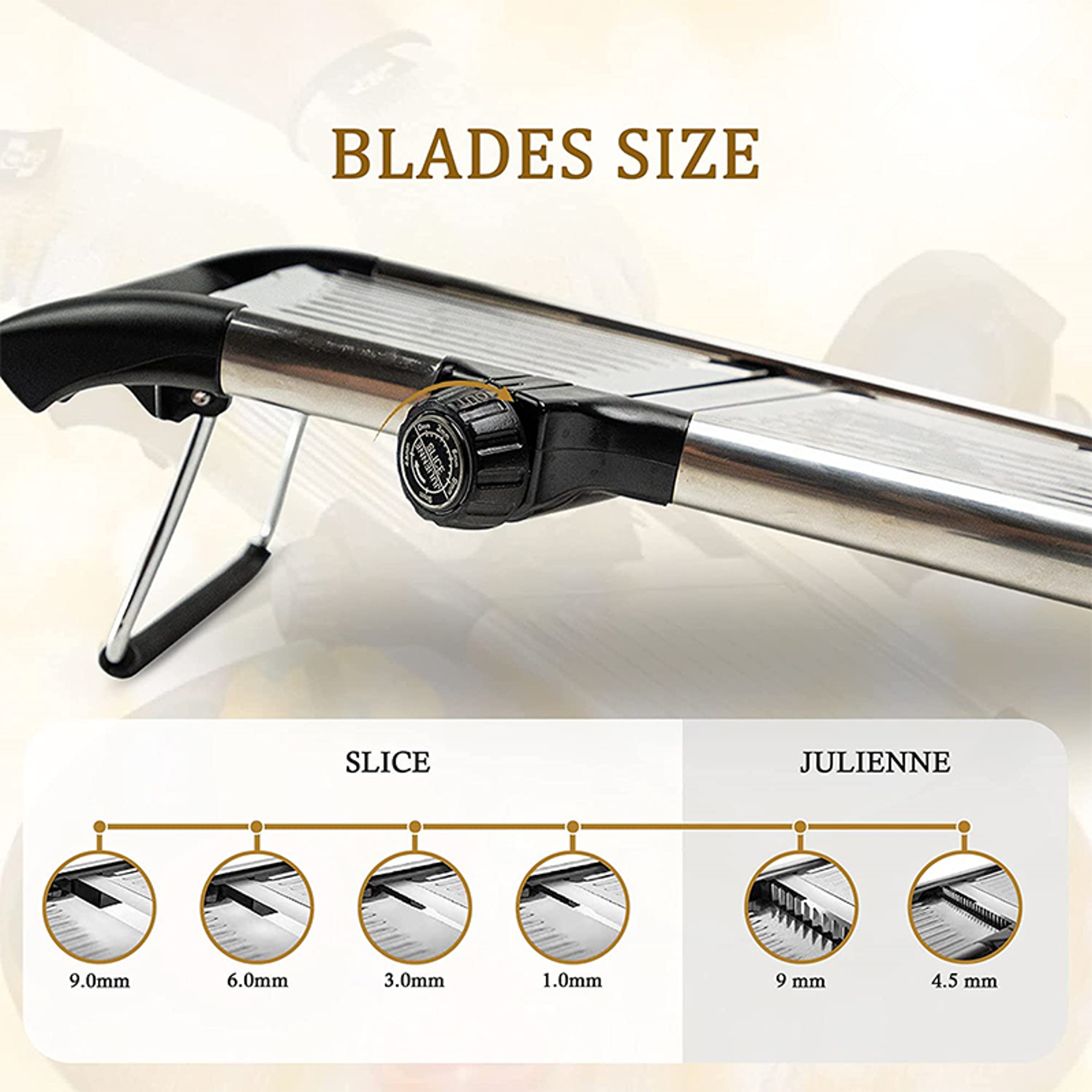 Adjustable Stainless Steel Mandoline Slicer & Vegetable Cutter with Precision Julienne Settings – view 2