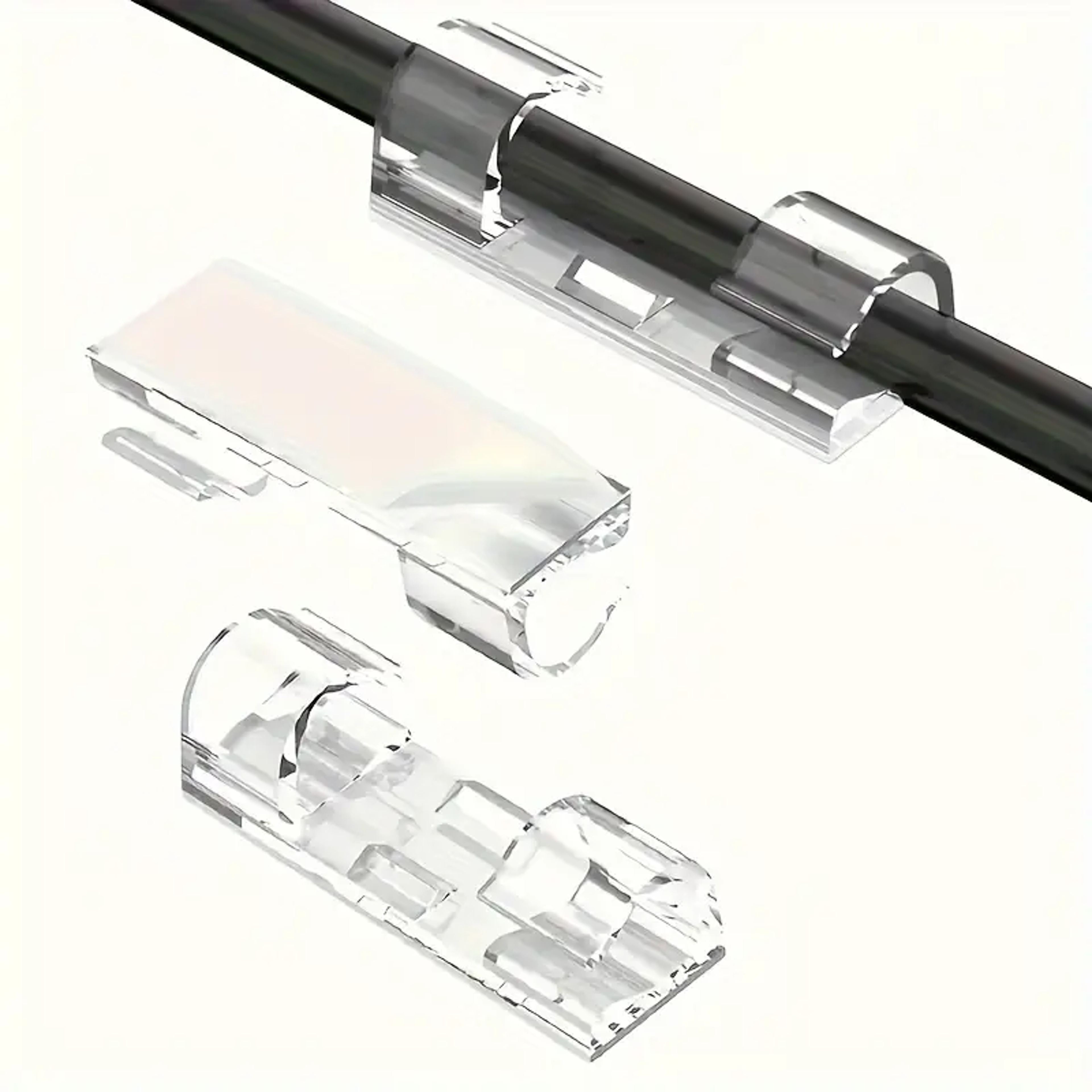 Clear Self Adhesive Cable Clips Transparent Cable Management Clips For Wall  Desk 2