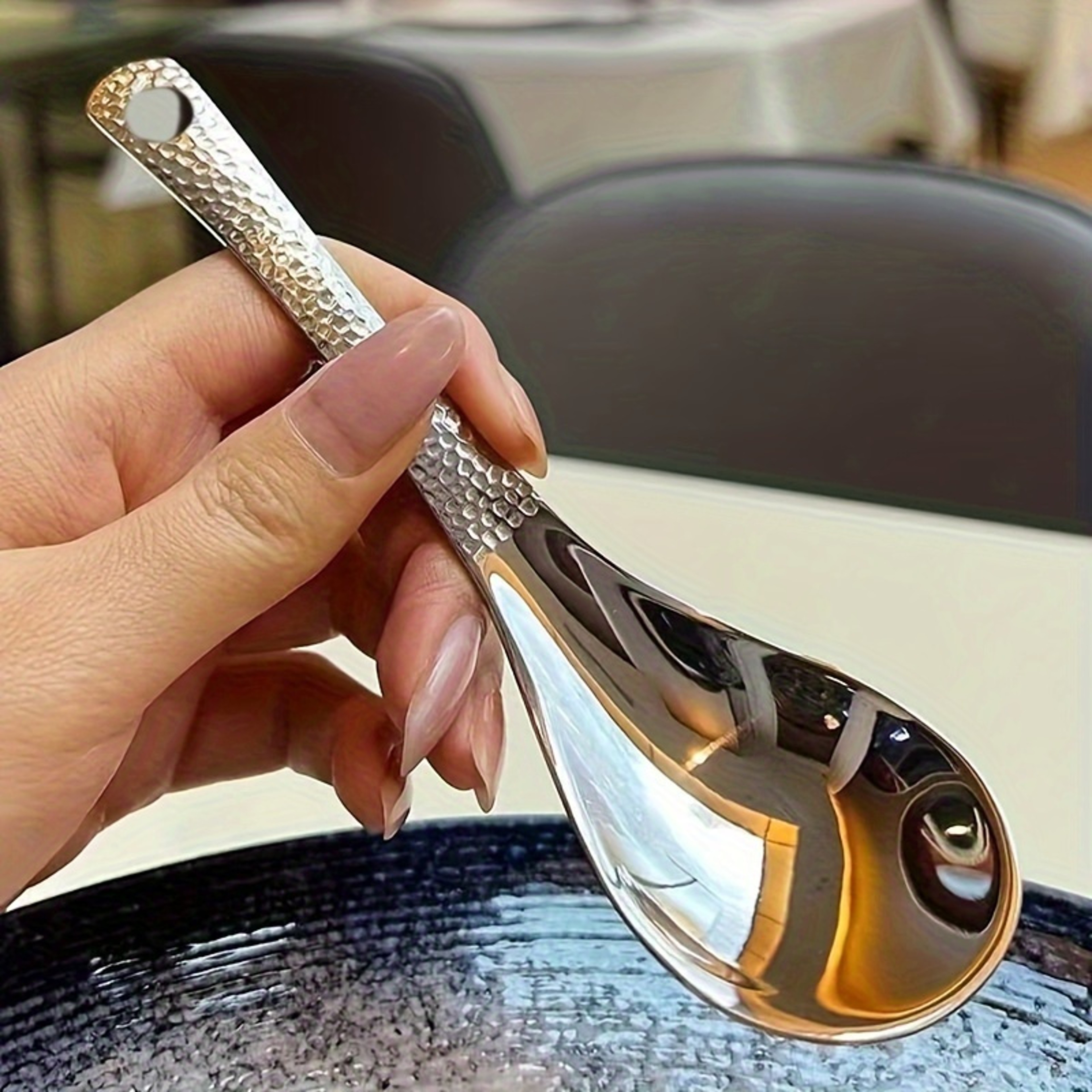 Premium Stainless Steel Dessert & Serving Spoon Set Large Capacity Cutlery – view 4