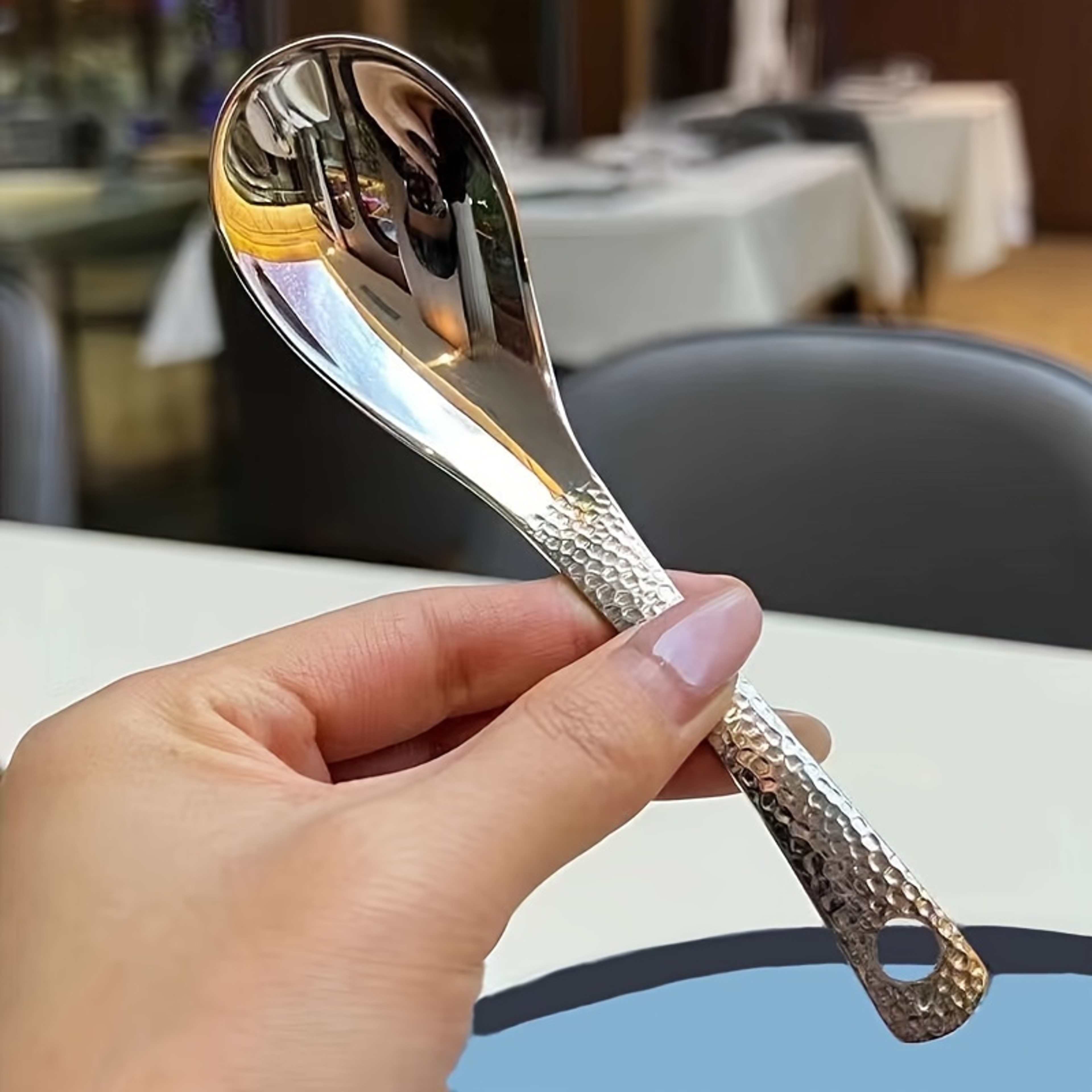 Premium Stainless Steel Dessert & Serving Spoon Set Large Capacity Cutlery – view 5