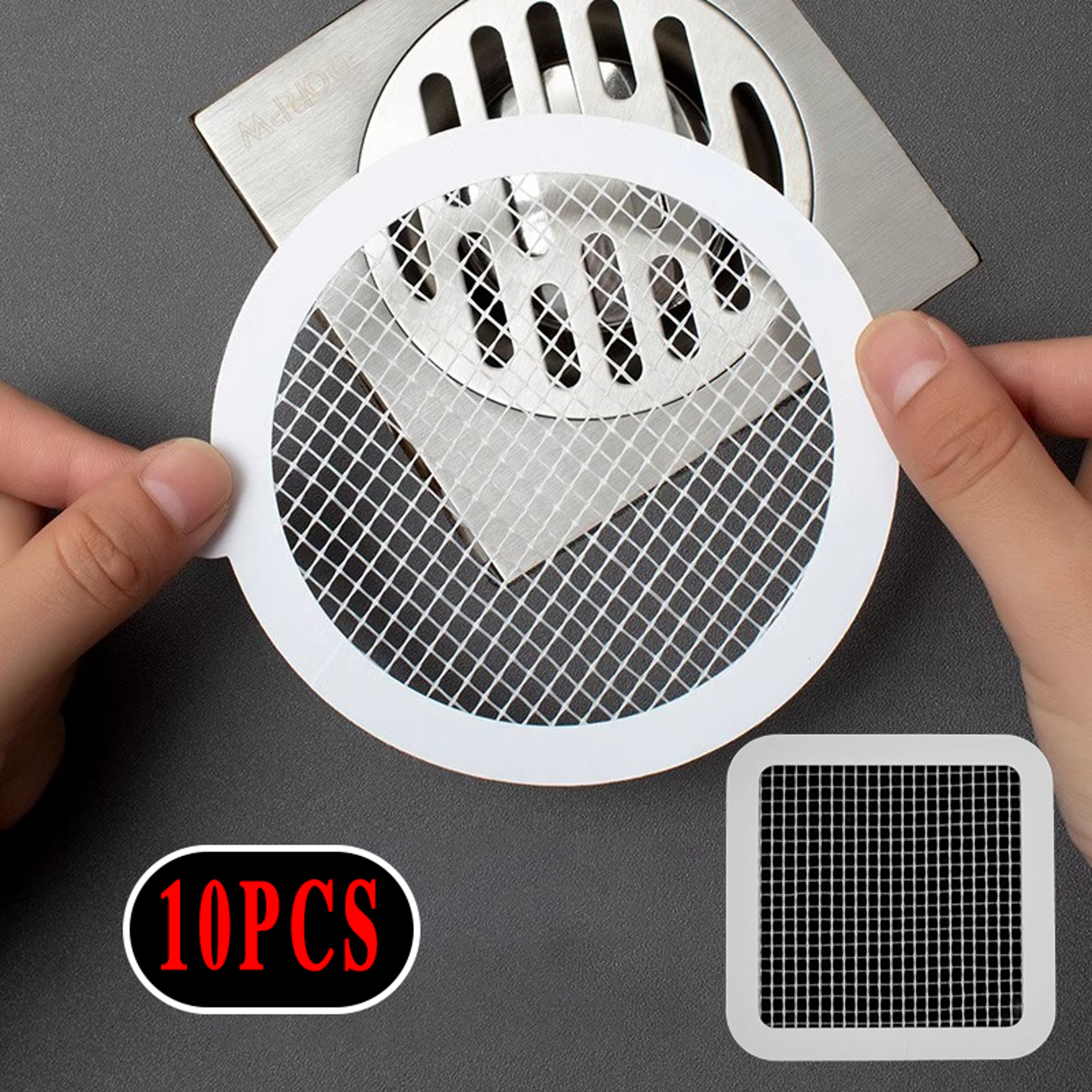 Premium Disposable Floor Drain Stickers with Shower Drain Hair Catcher Filters – view 1
