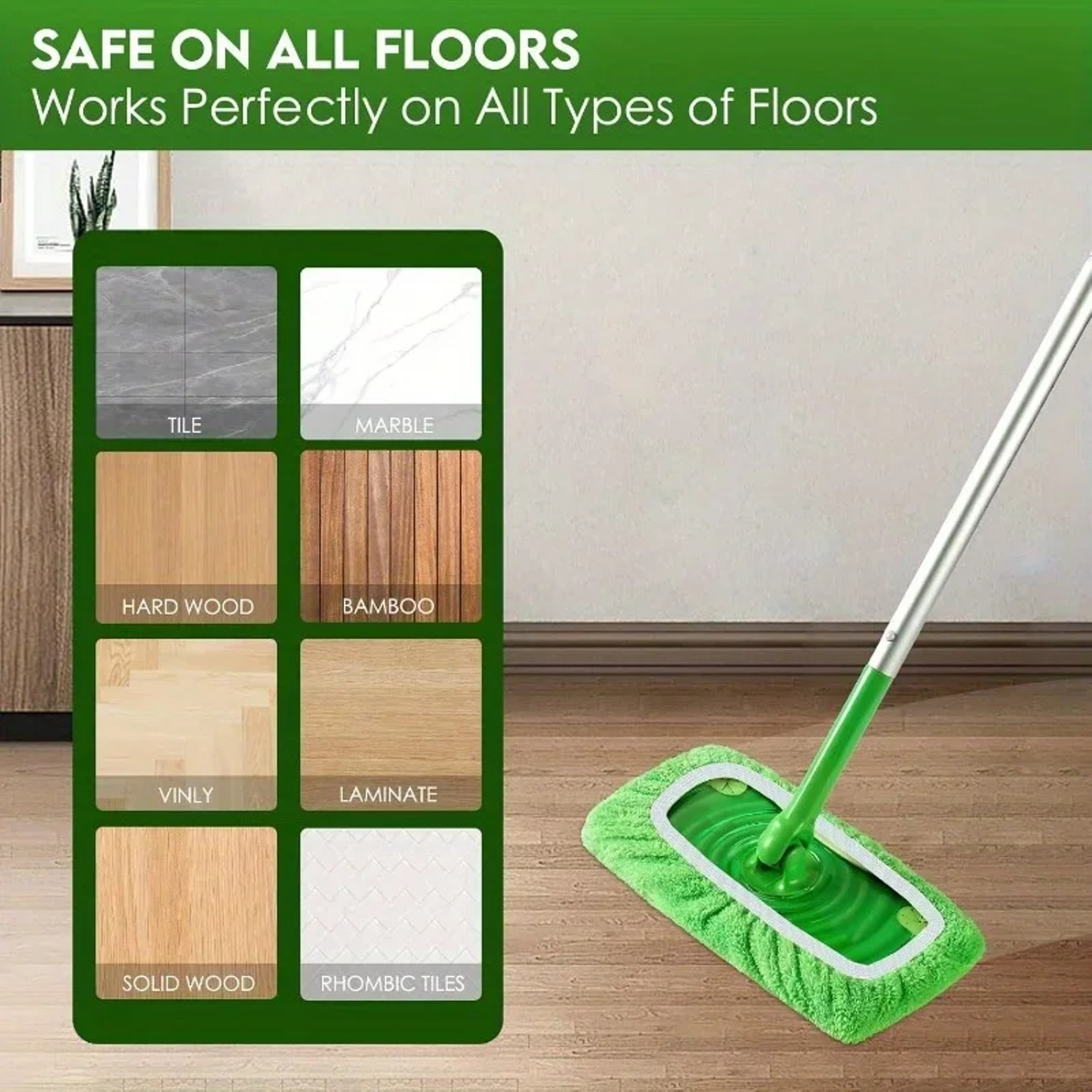 Premium Reusable Microfiber Mop Pads Set High Absorption + Universal Fit – view 6