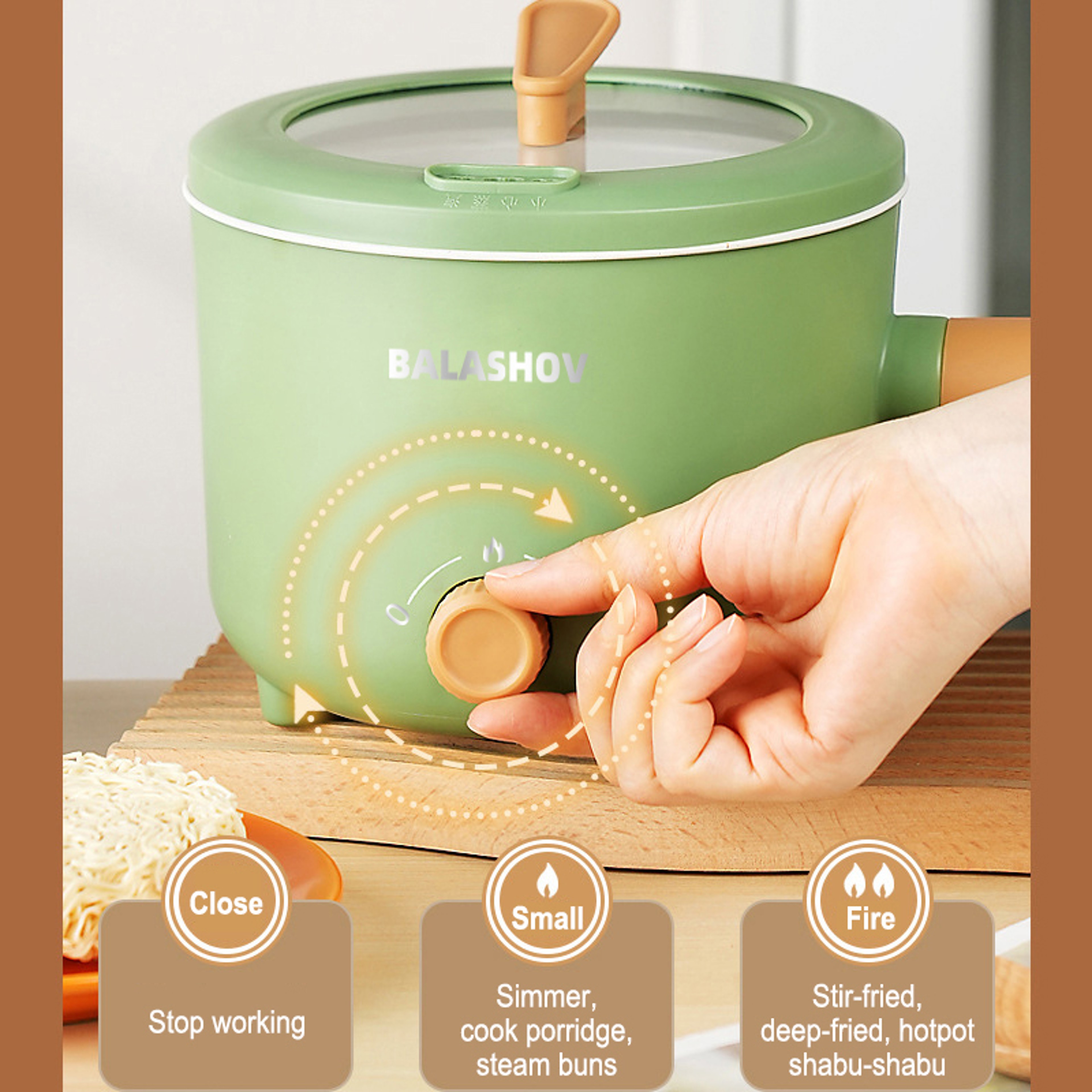 Double Layer Electric Hot Pot Cooker With Steamer Non Stick Mini Multifunction Cooking Pot 3