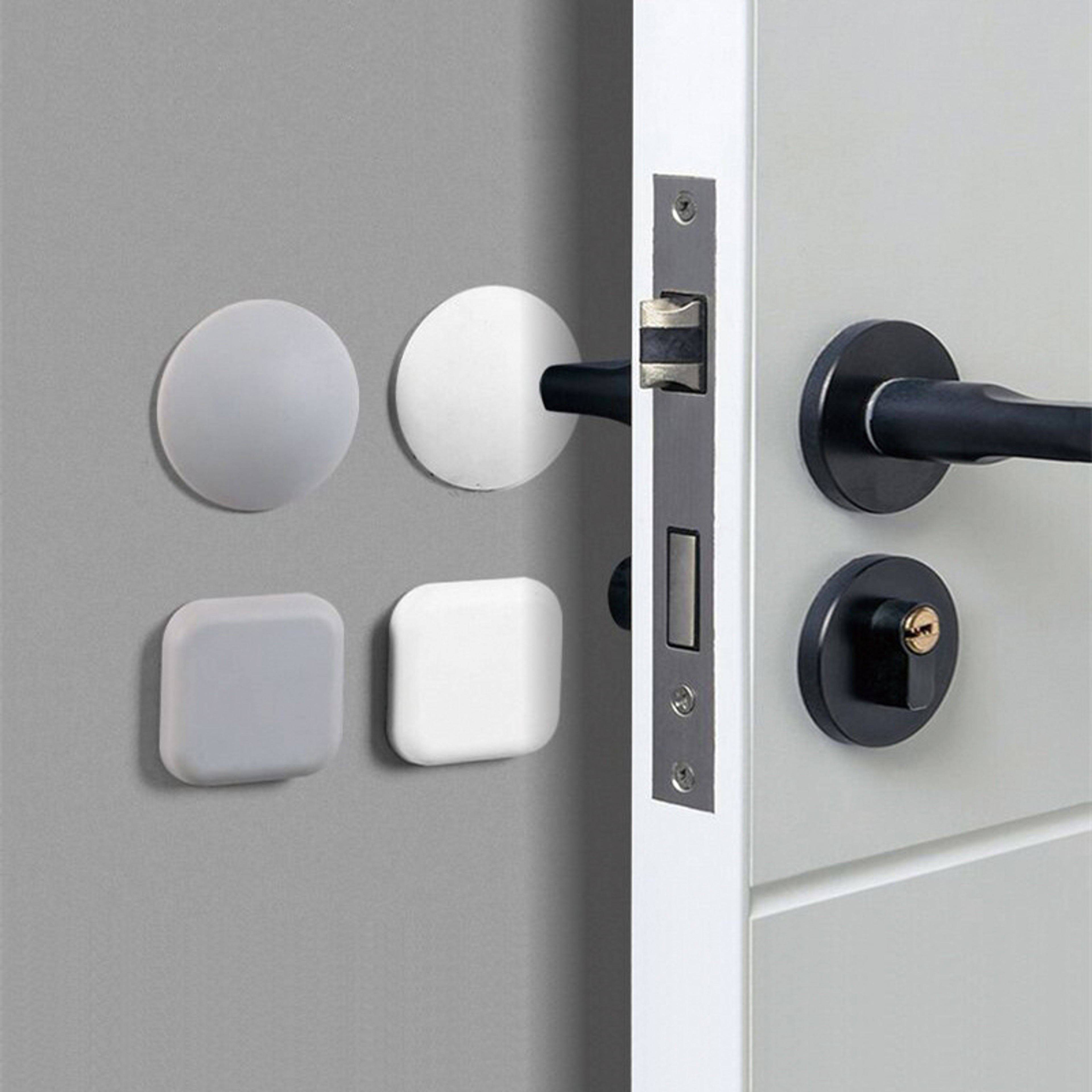 Premium Silicone Door Handle Wall Protector Bumper Pad Anti Shock Adhesive Door Stopper 4