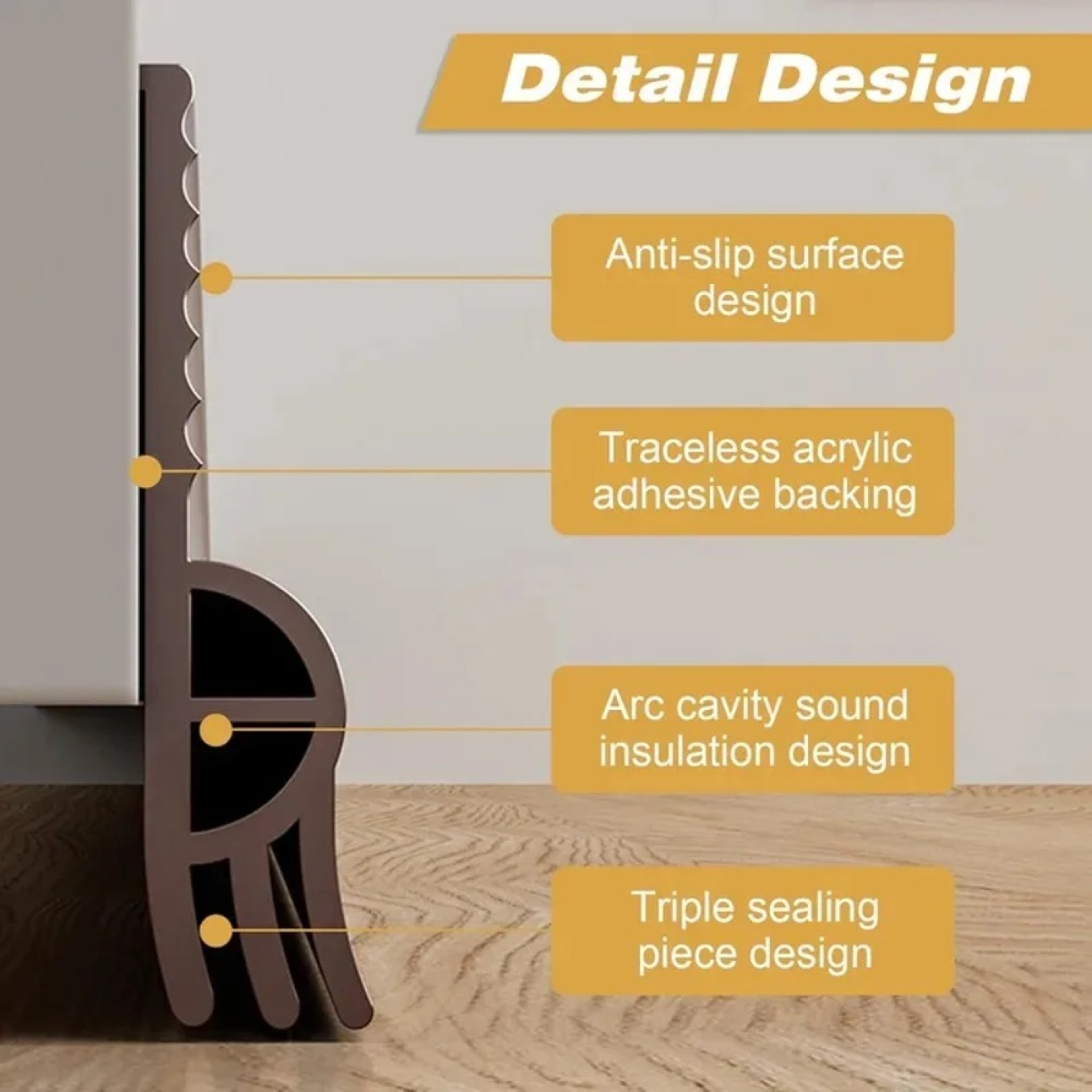 Self Adhesive Door Bottom Seal Strip Weatherproof Draft Stopper For Noise Reduction And Energy Savi 1