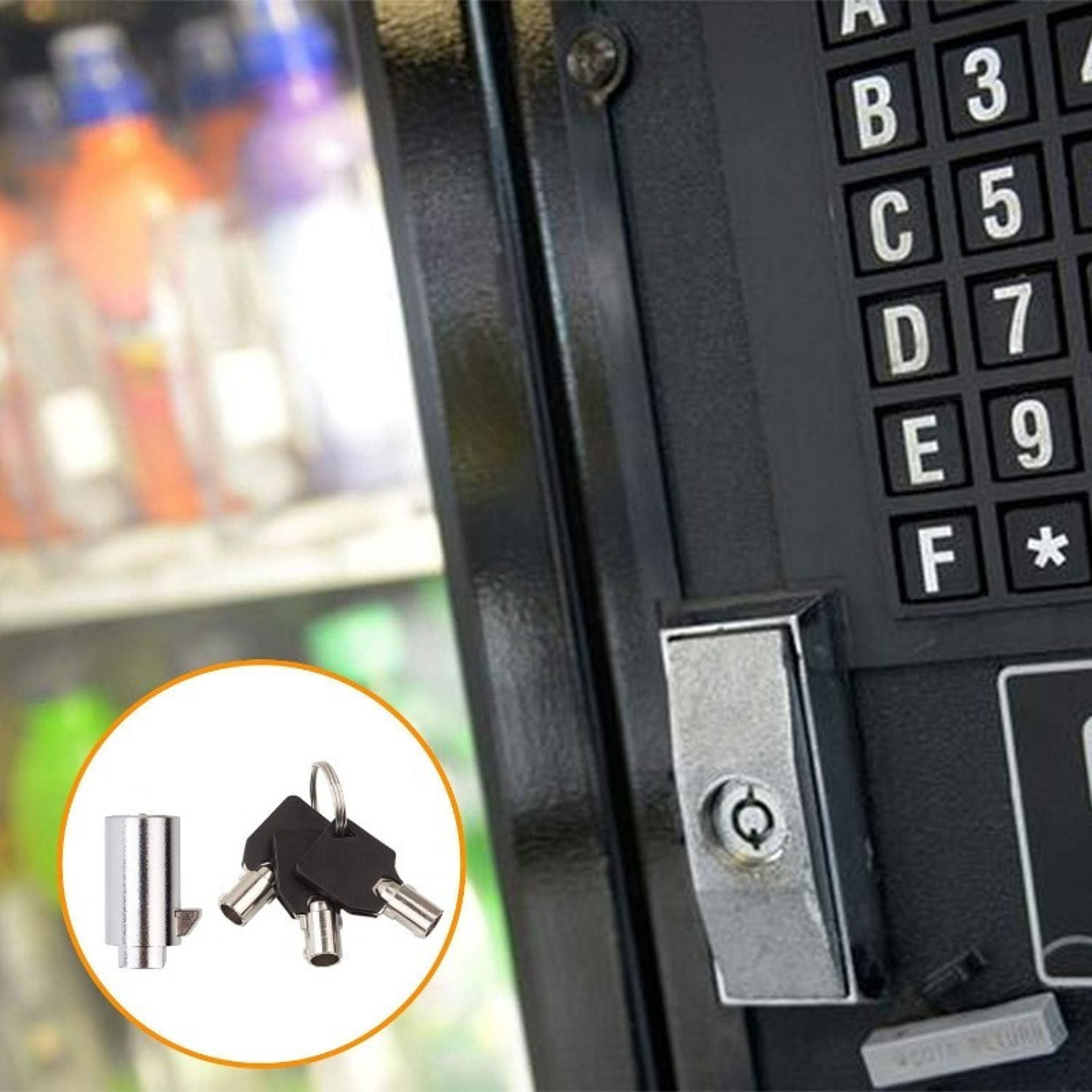 Universal Vending Machine Lock Set with Tubular Keyway and Keyed Alike System – view 6