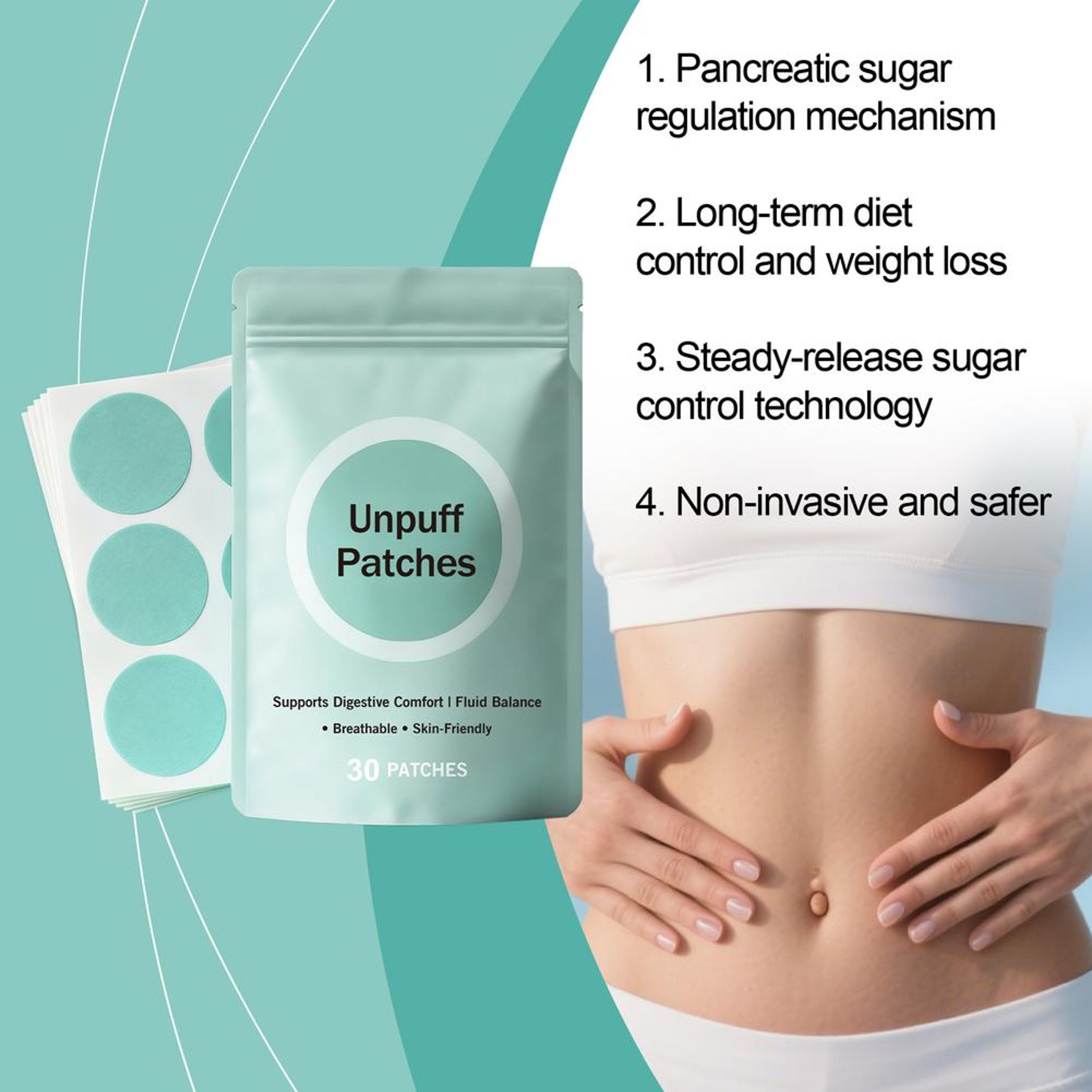 Plant Based Appetite Control Weight Patch 30 Day Digestive  Craving Support 2