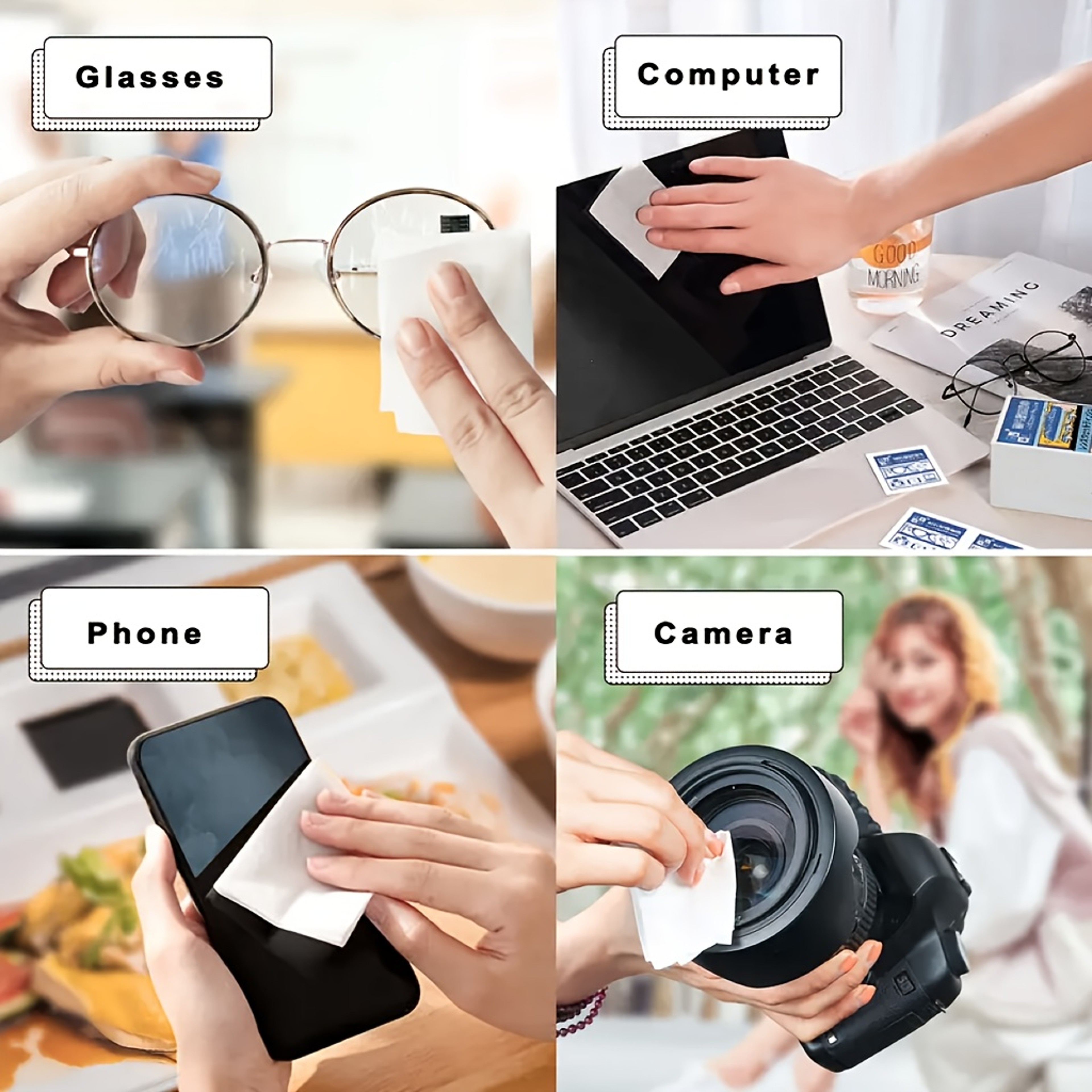 Individually Wrapped Eyeglass Cleaning Wipes  Screen Cleaner For Glasses Phones  Tablets 4