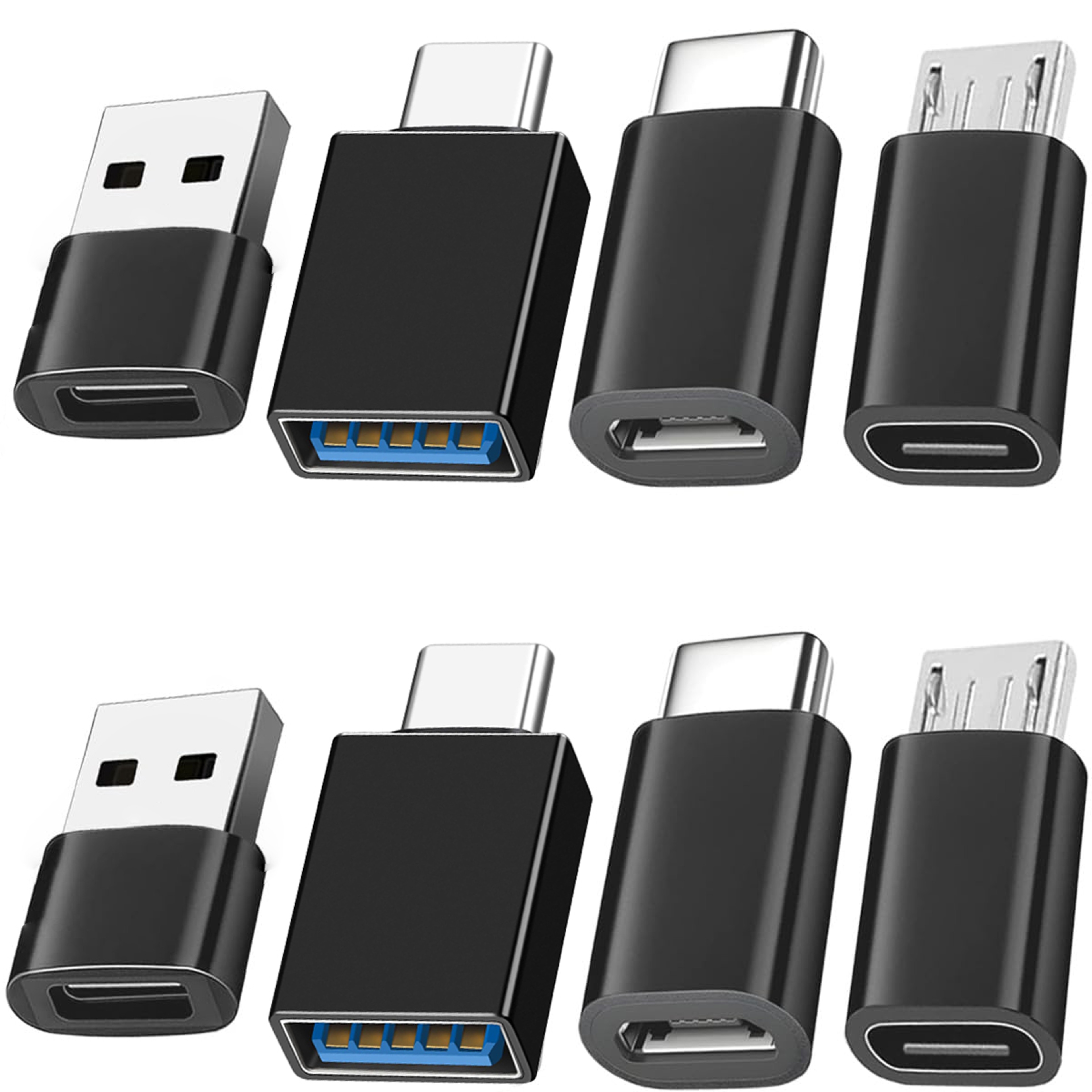USB C Adapter Set with USB to USB C and Micro USB Converter Connectors – view 1