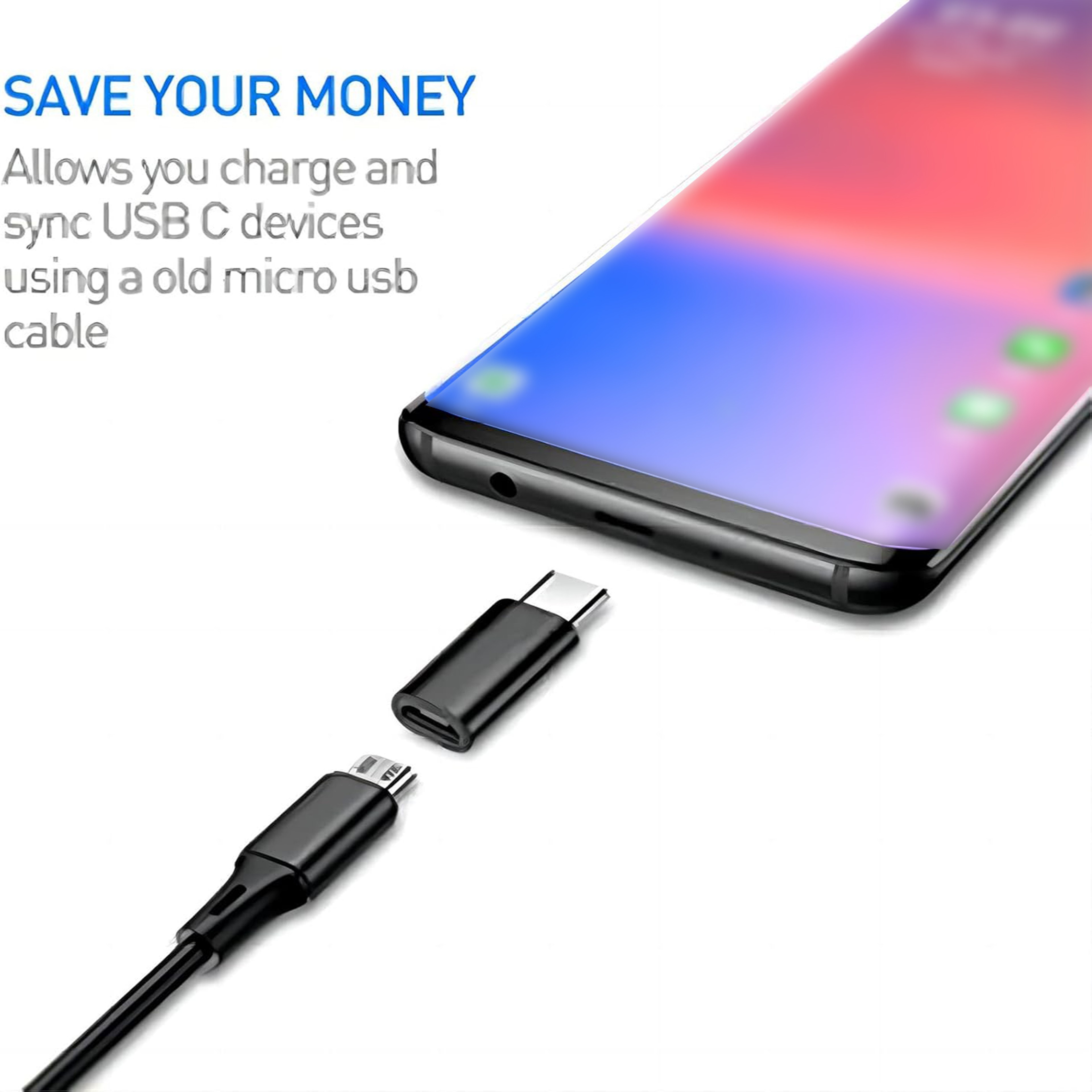 USB C Adapter Set with USB to USB C and Micro USB Converter Connectors – view 5