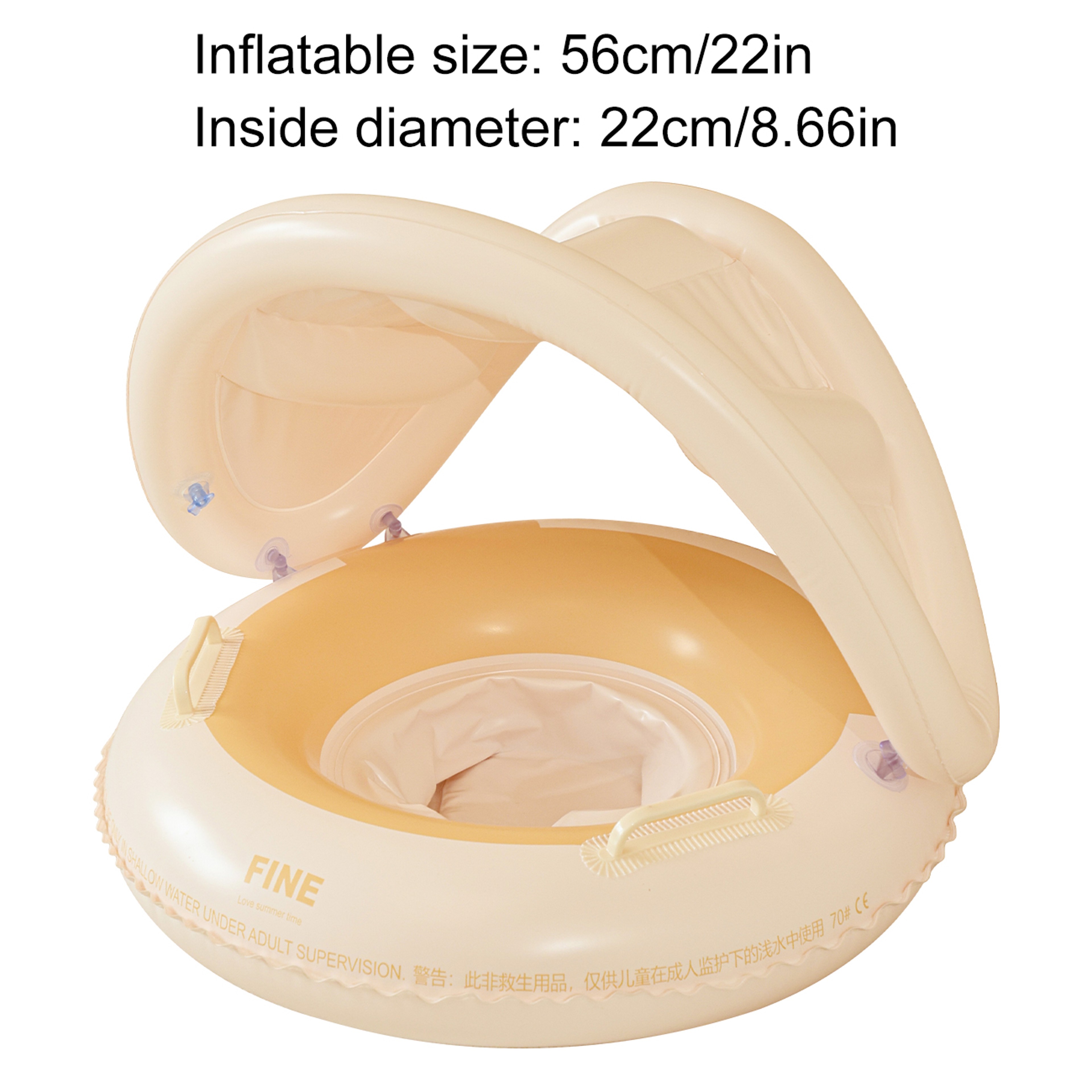 Sun Shade Comfort Pool Float Seat With Canopy  Backrest For Beach And Pool Relaxation 5